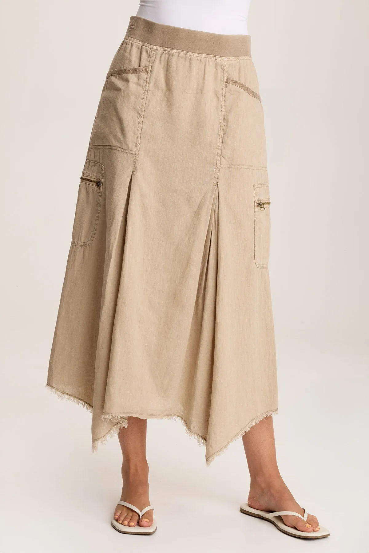 Night Charm Design Glow Doak Skirt with Sharkbite Hem and Cargo Pockets