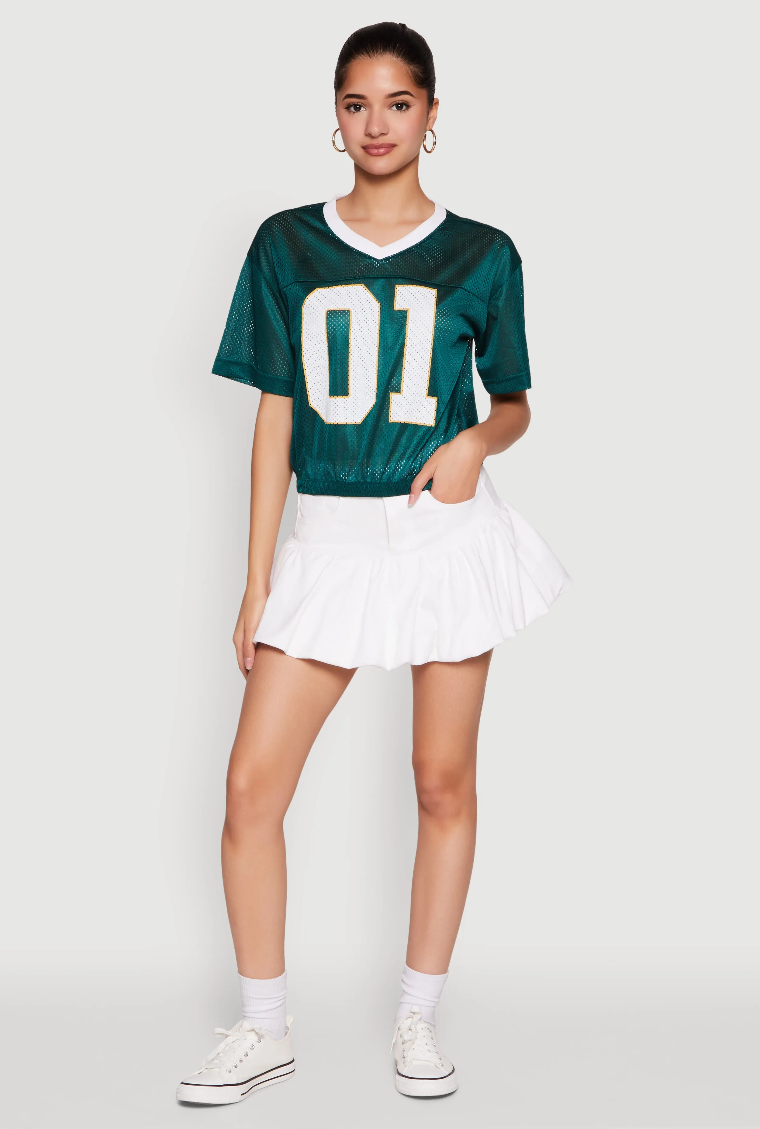 Almost Famous Graphic Jersey Mesh Crop Top slim fit Stylish Day Wear