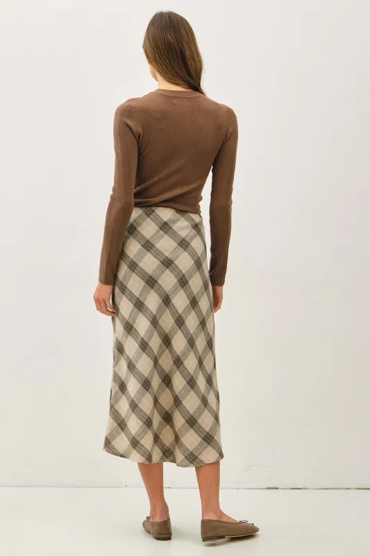 Plaid Midi Skirt Model Glow Classic Glow