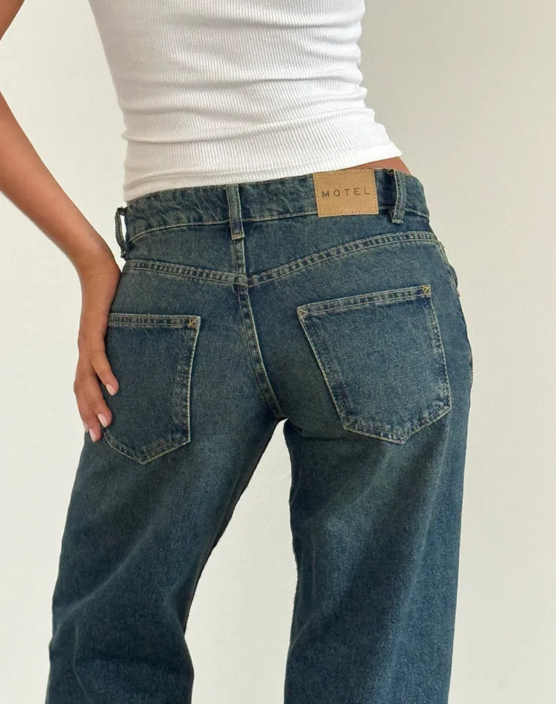 SnagFree Fabric Low Rise Parallel Jeans in Bright Blue