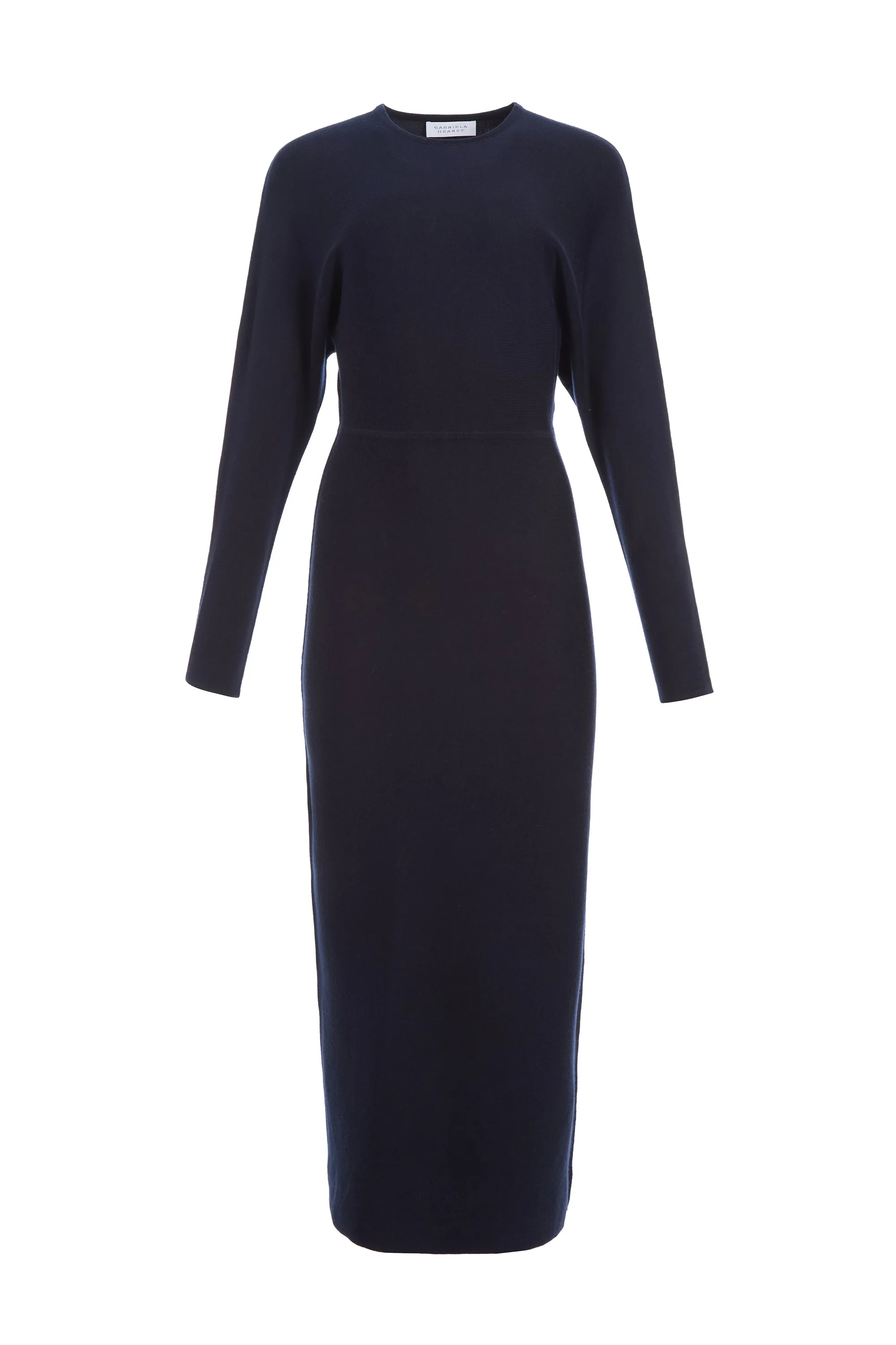 Semaine Knit Midi Dress in Navy Cashmere Silk Muse Edge AntiStatic Material