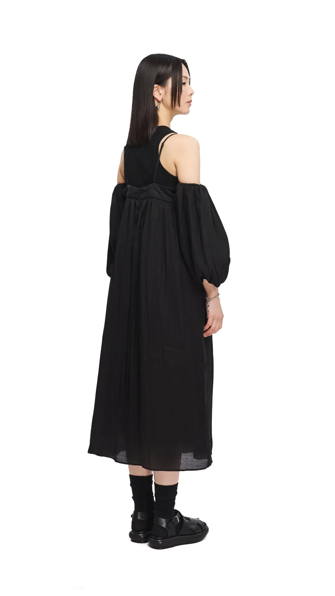 Windproof Outer Layer Cold Shoulder Dress