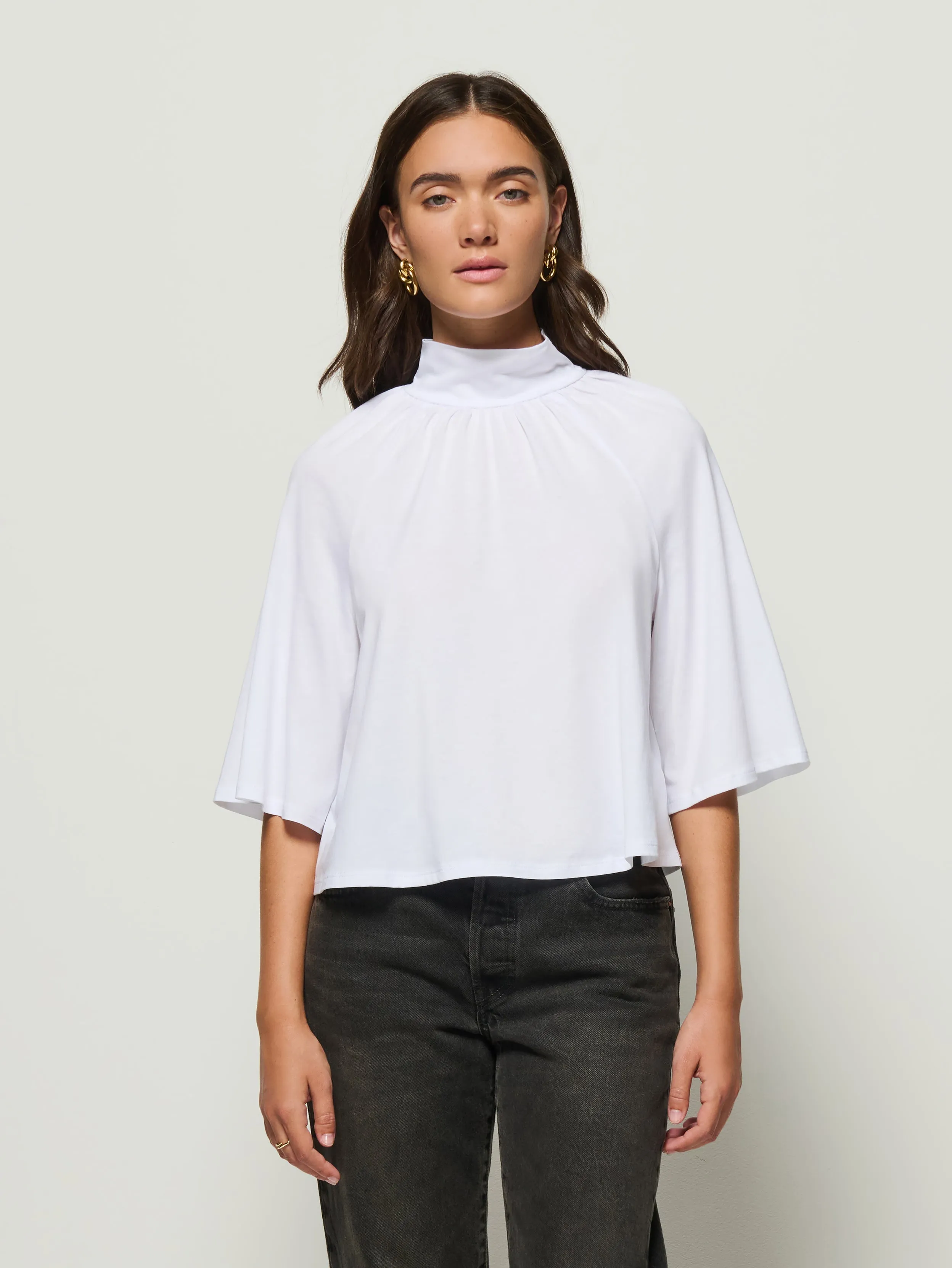 King Mode DurableReinforcedElbow Bell Half Sleeve Tee