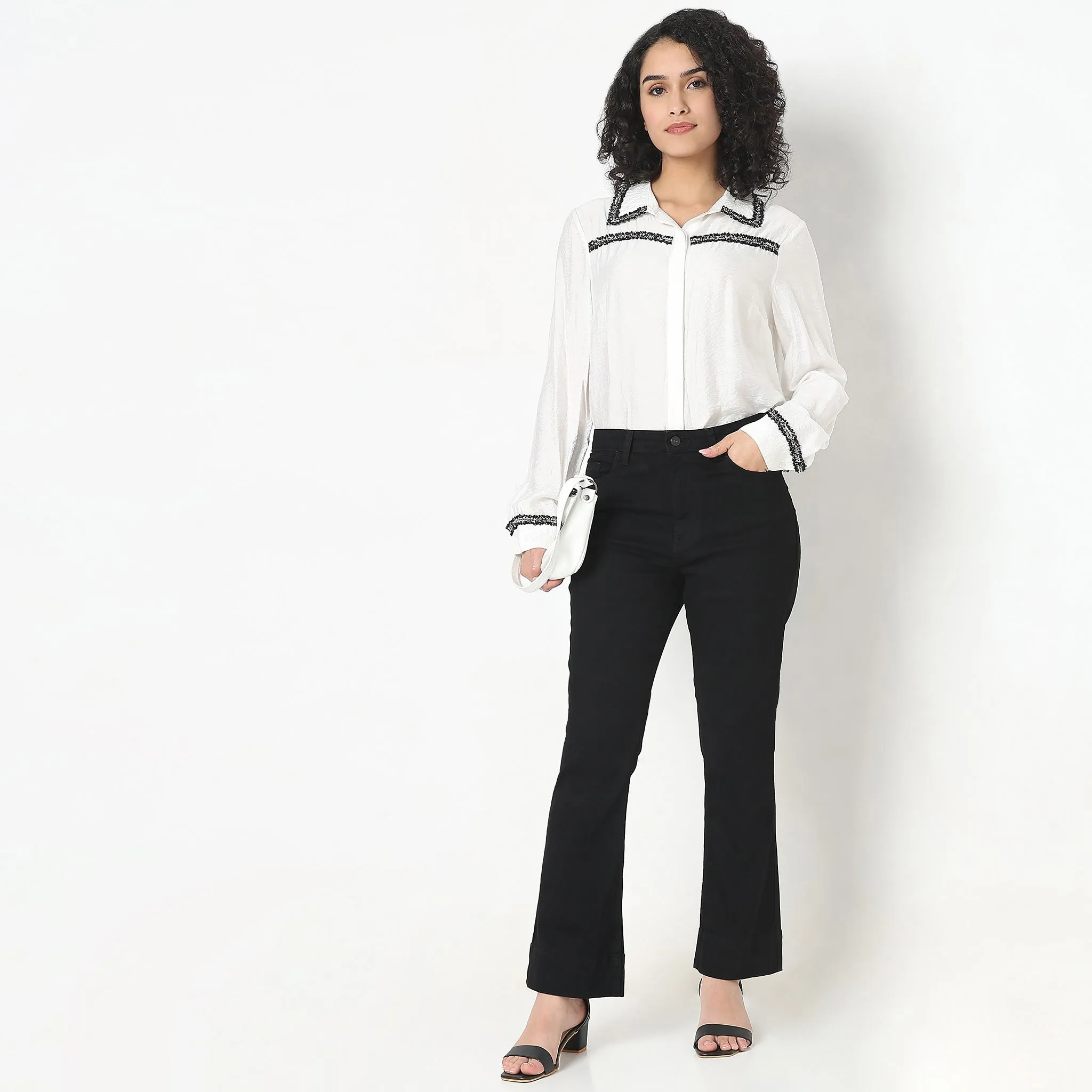 LayeredPaneling Fashion Core Boot Cut High Rise Jeans