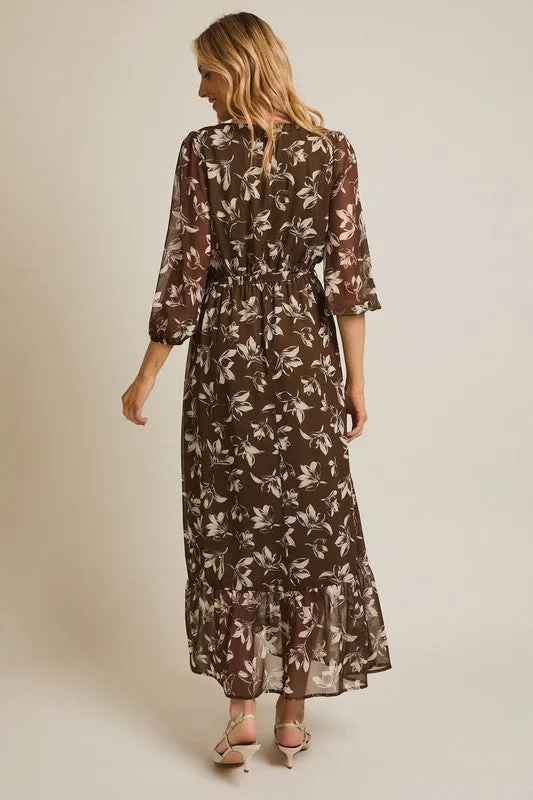 Olive Floral Dress GentleWaistband