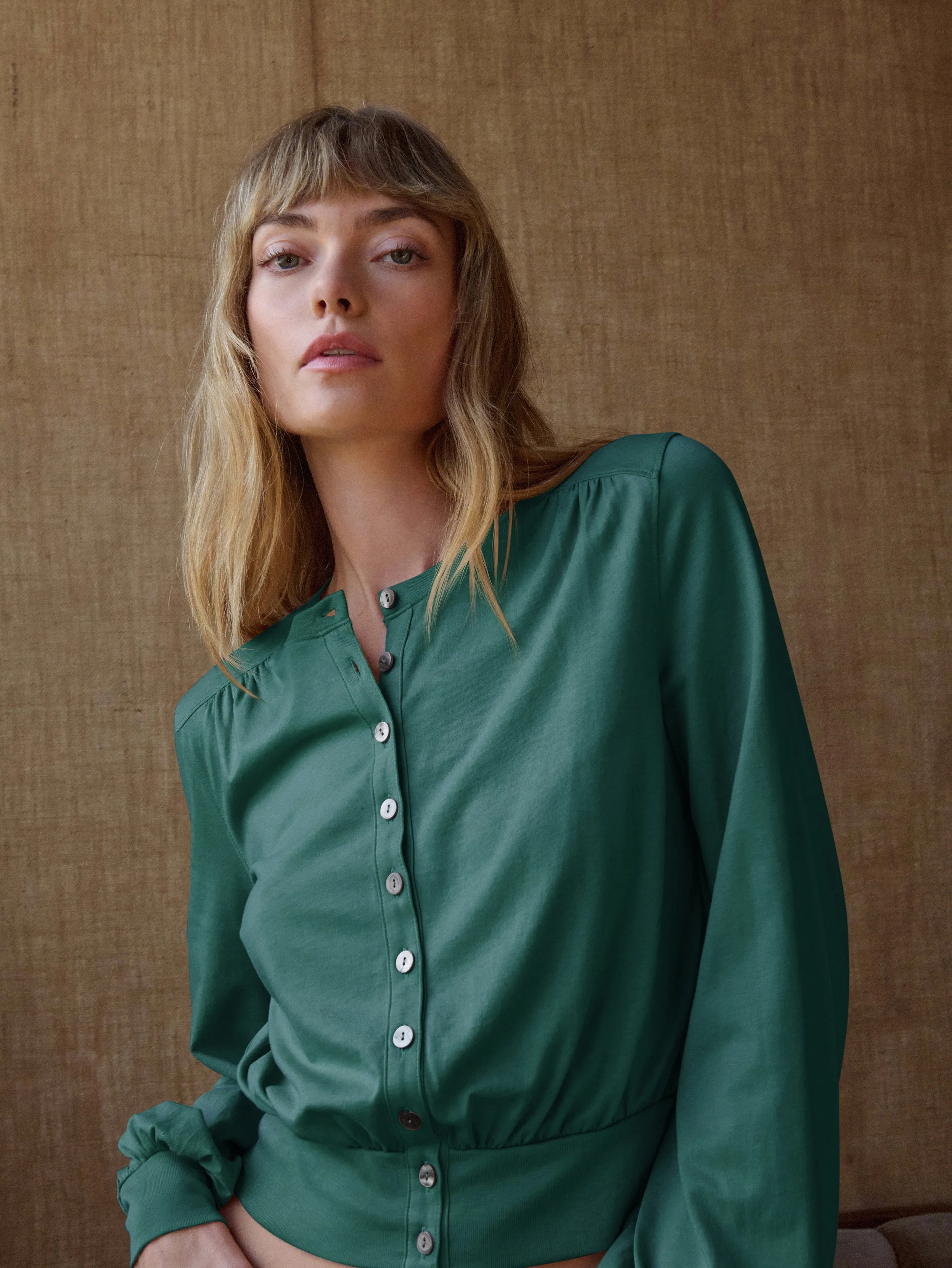 Olive Blouse Vision Glow Retro cool
