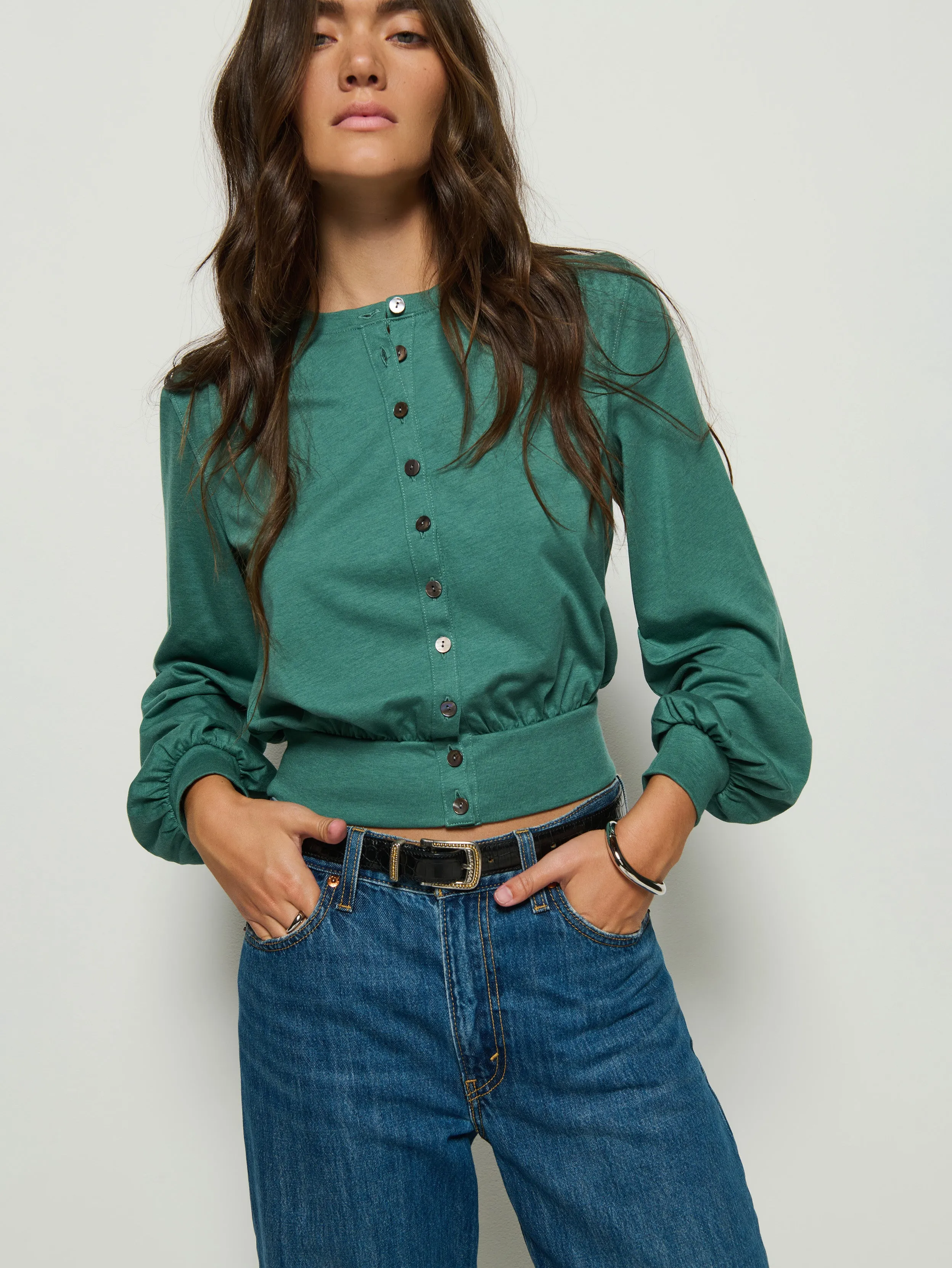 StainResistant Fabric Olive Blouse