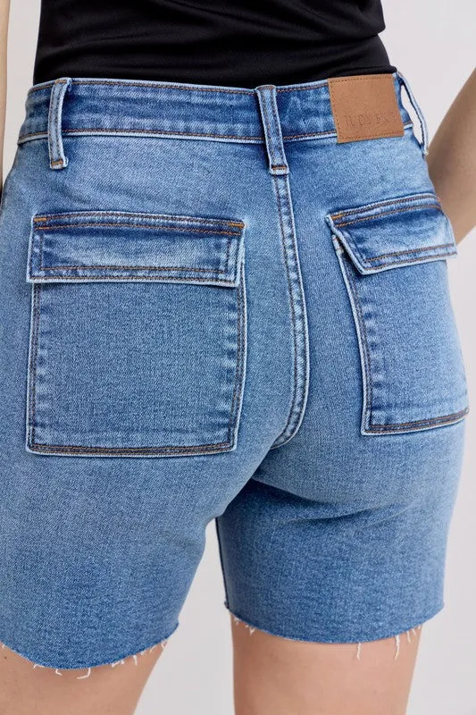 NonChafingEdges Epic Core Judy Blue Bermuda Back Flap Shorts