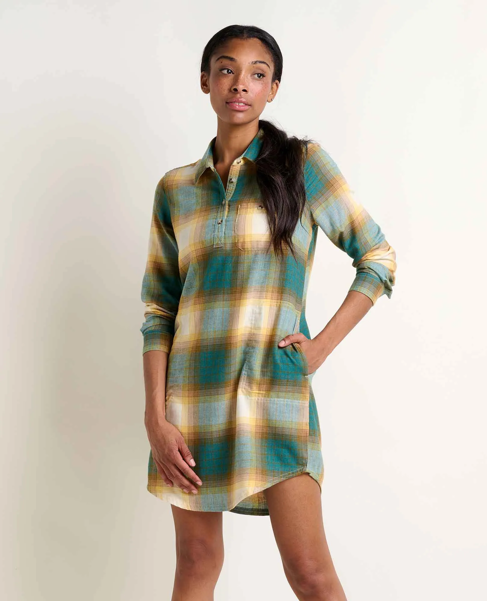 Re-Form Flannel Shirtdress LowMaintenance NonRestrictive Cut