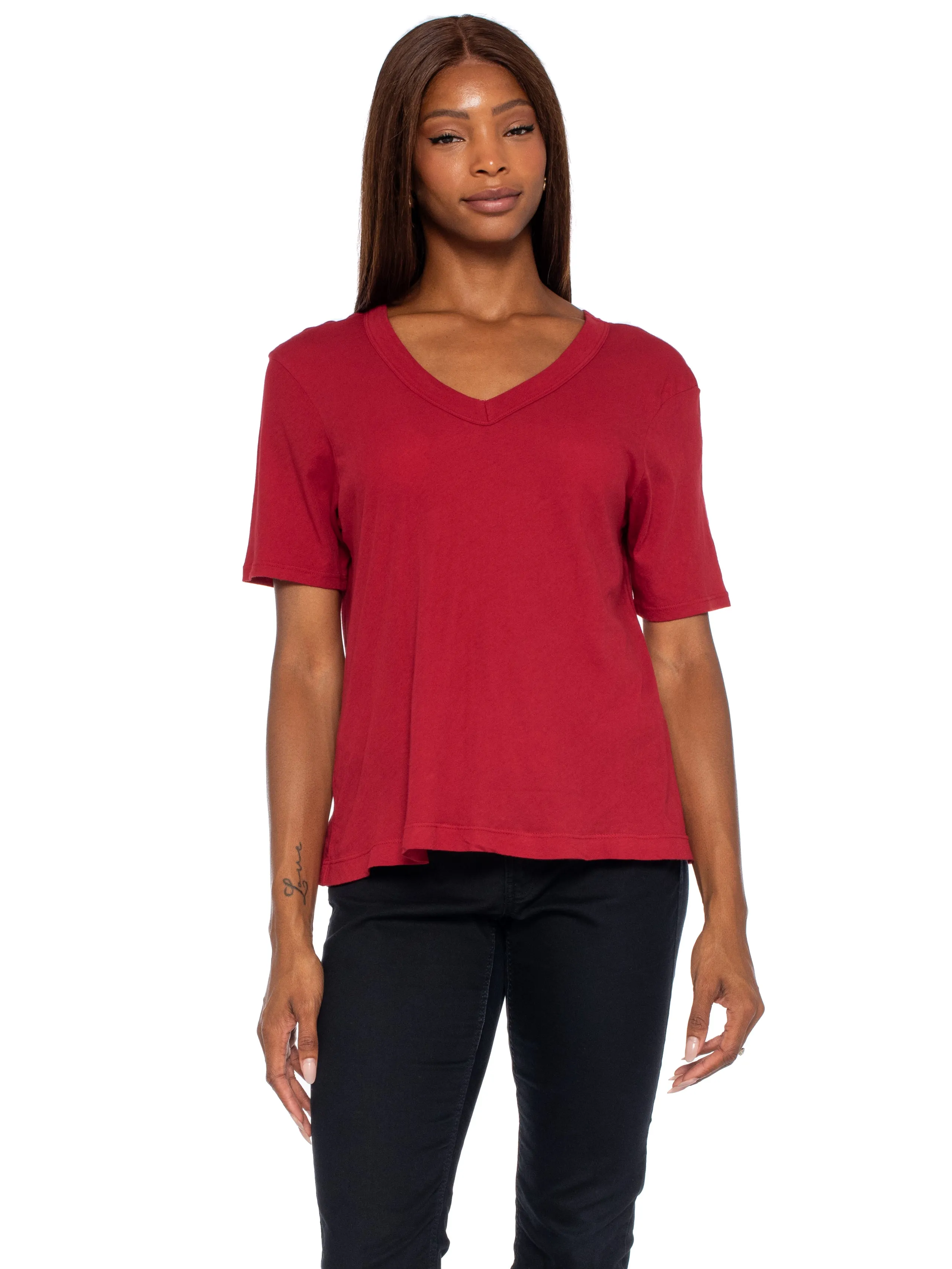 Party Ready DoubleLayerReinforcement High V-Neck Slim Elbow Sleeve