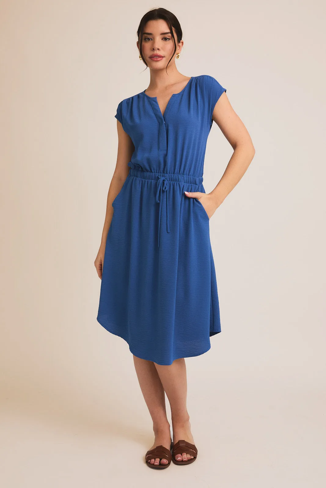 OdorResistant Beautiful in Blue Tie Waist Dress