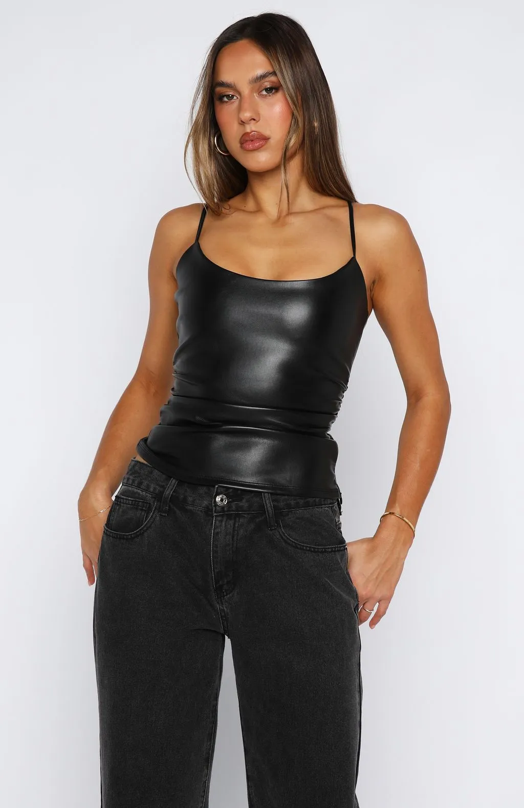 Femme Fatale PU Top Black Efficiency - maximized Multipurpose Athletic Top