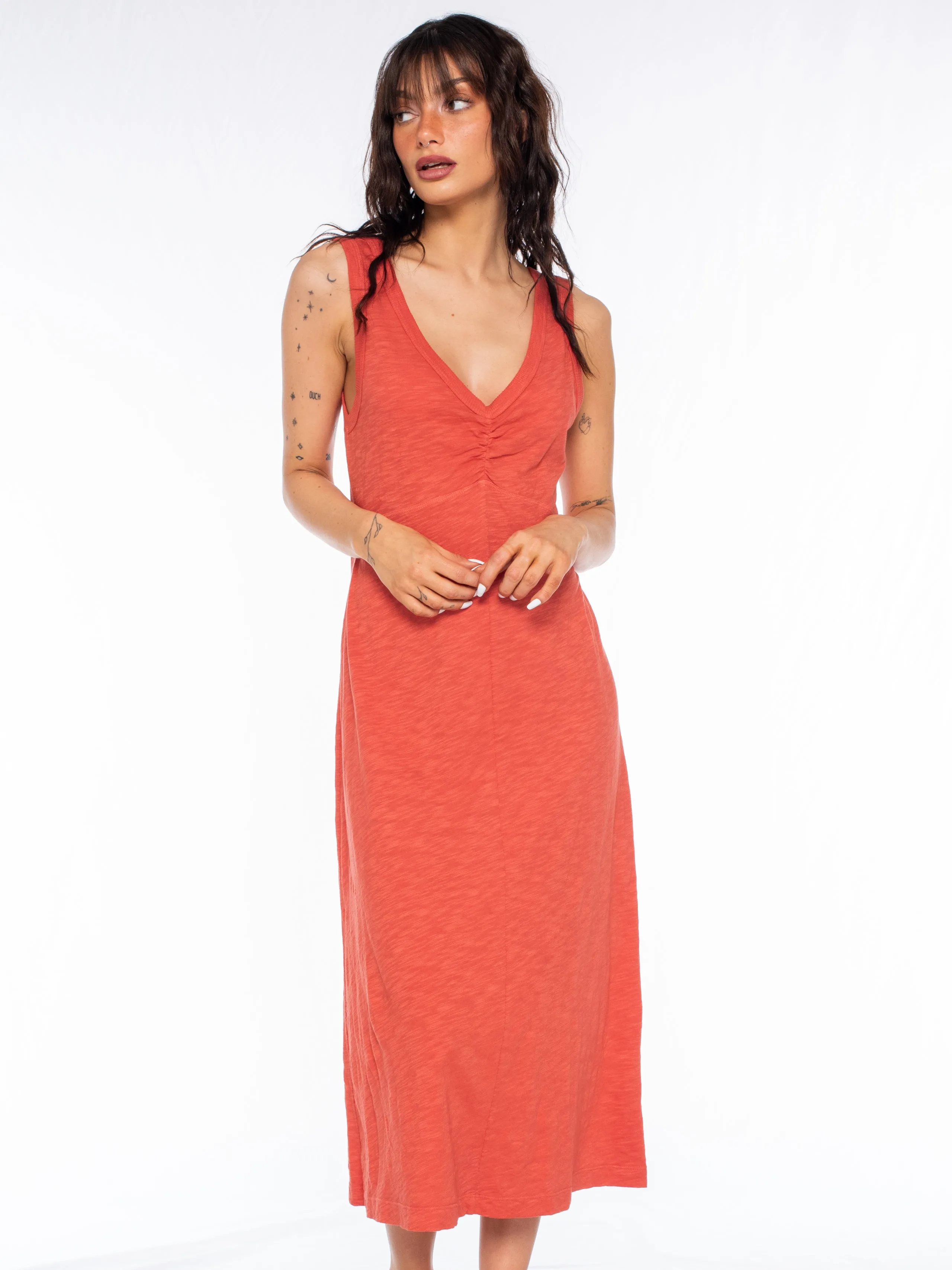 Femme Tank Dress with Gathered Bust NonSlip Grips OdorResistantFabric