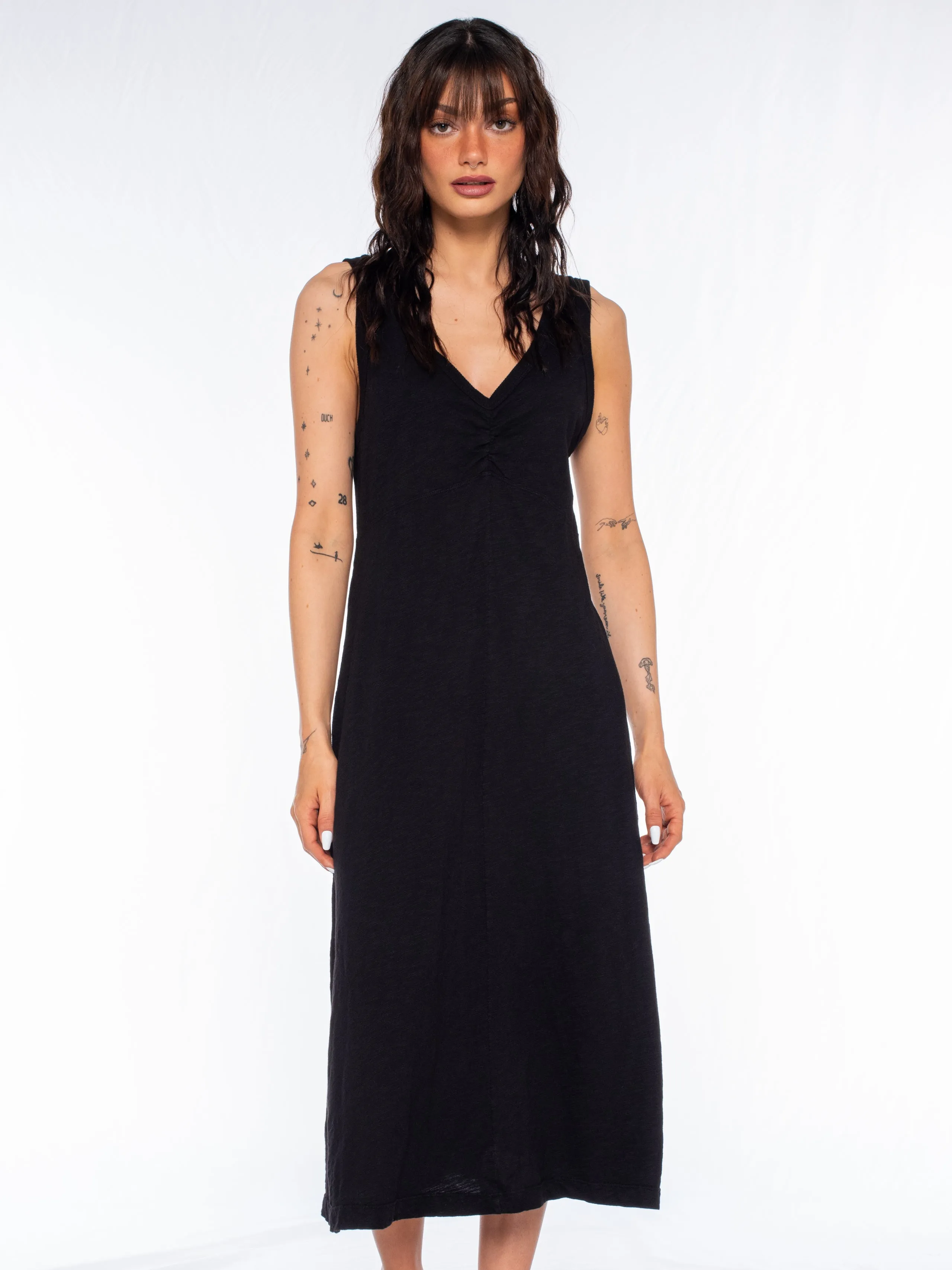 Hot Core Femme Tank Dress with Gathered Bust