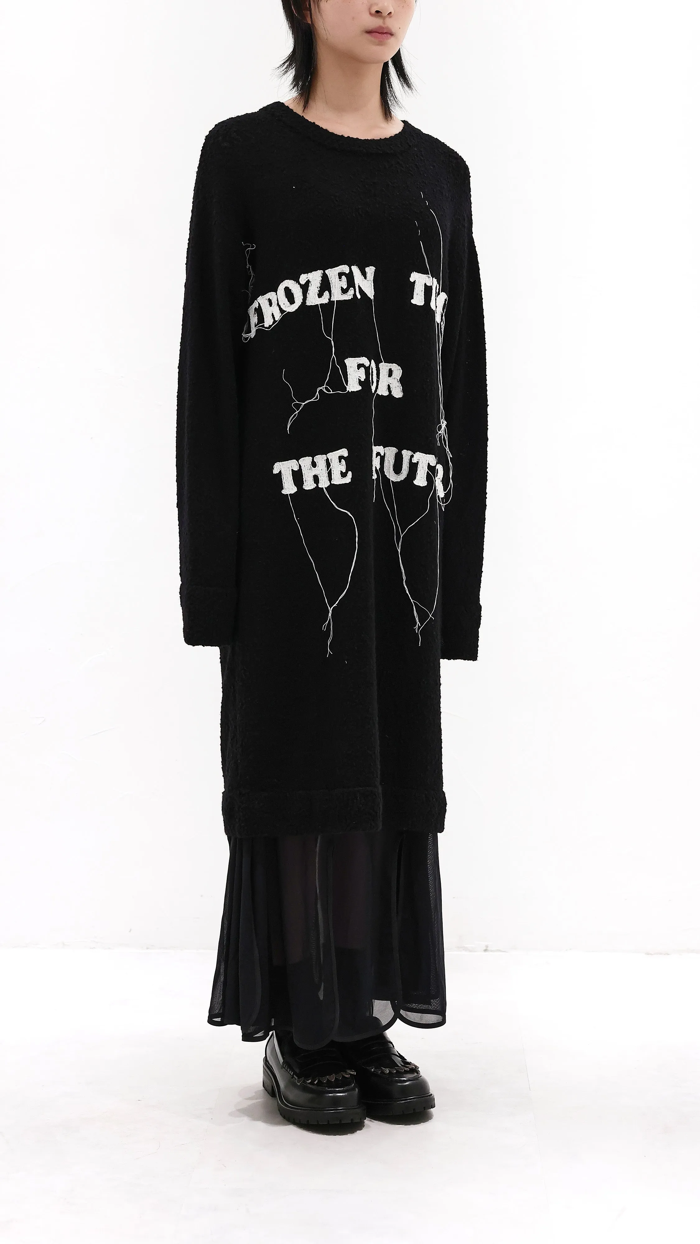 Work Mix 2 in 1 Slogan Knit Dress