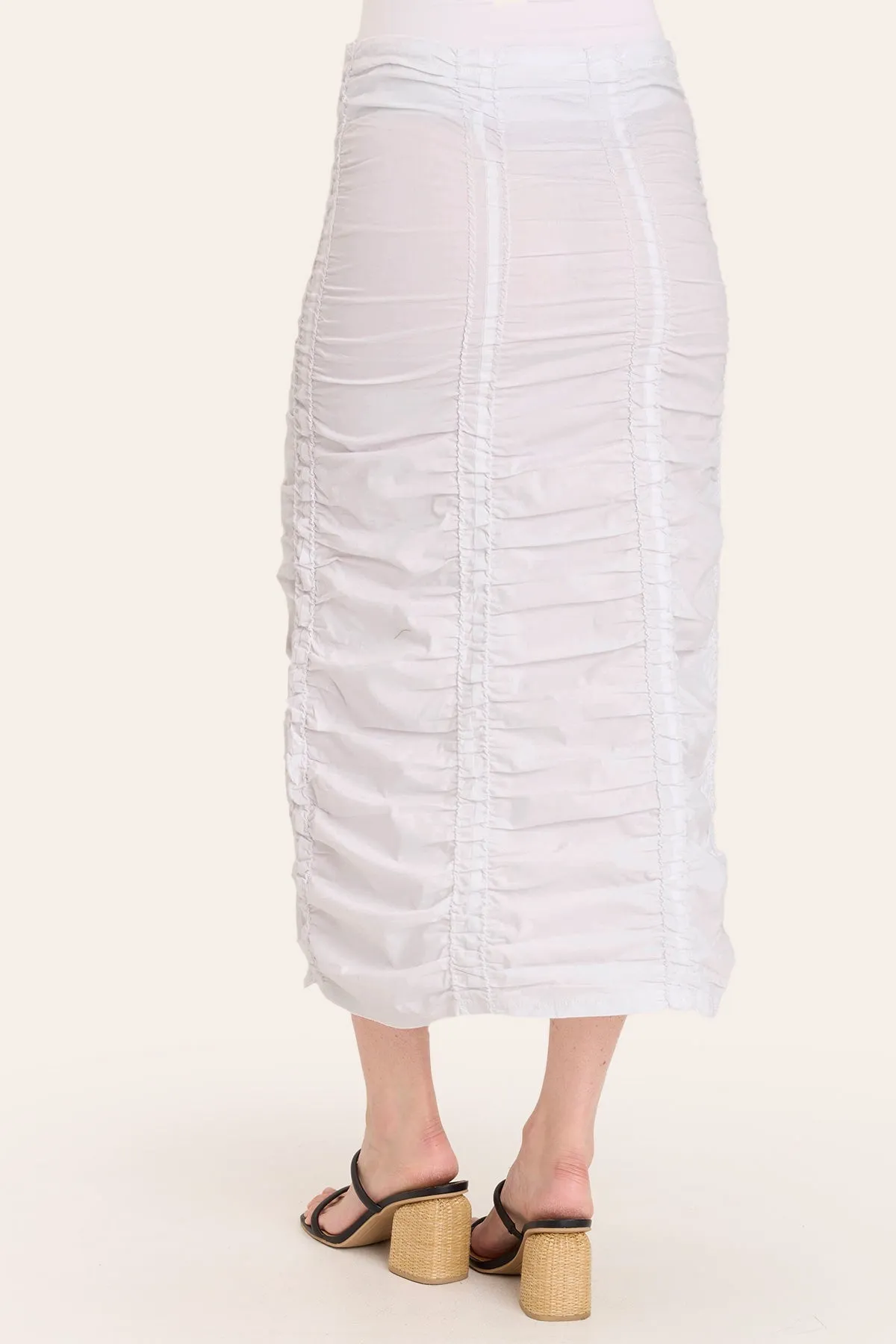 Wrinklefree Double Shirred Panel Skirt