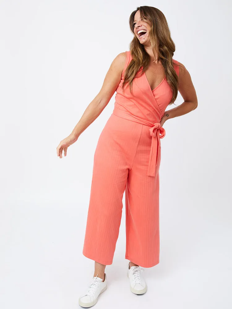 Rita Jumpsuit - Melon Rib Knit DoubleLayered Fabric