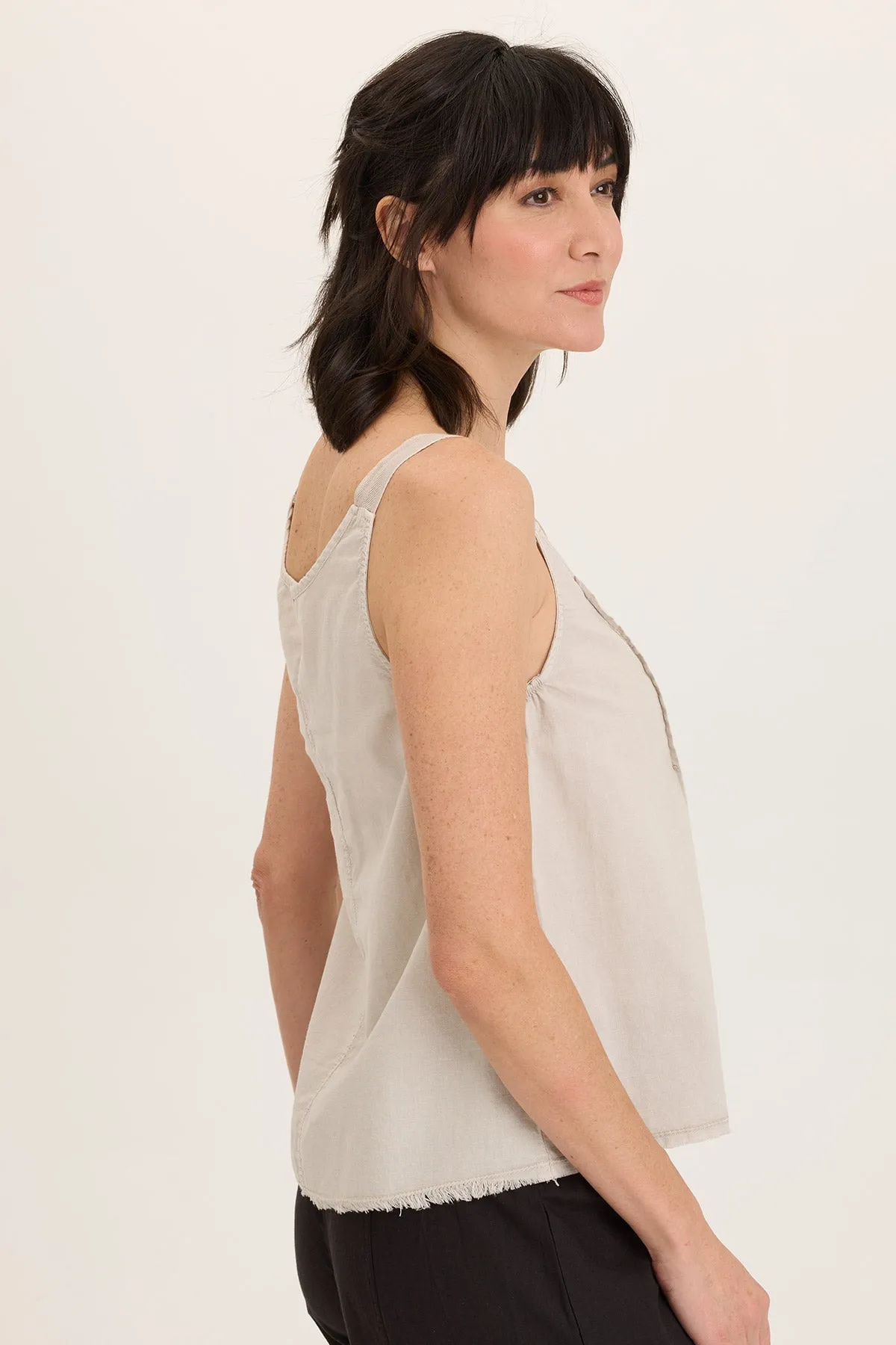 Shawnie Linen Billowy Pintuck Tank EcoDye Process QuickDryingTech