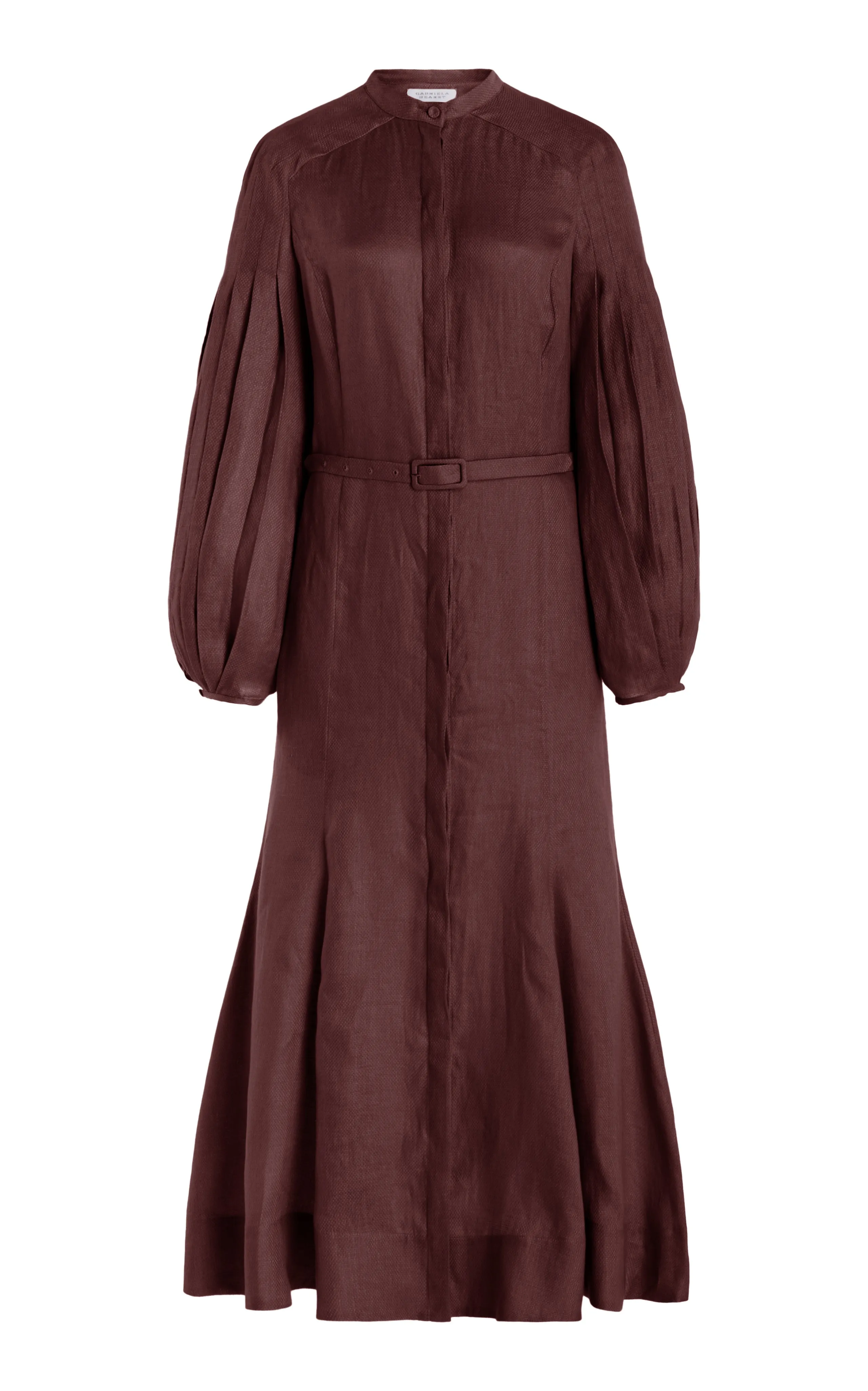 Lydia Maxi Dress with Slip in Deep Bordeaux Linen AntiStatic Lining