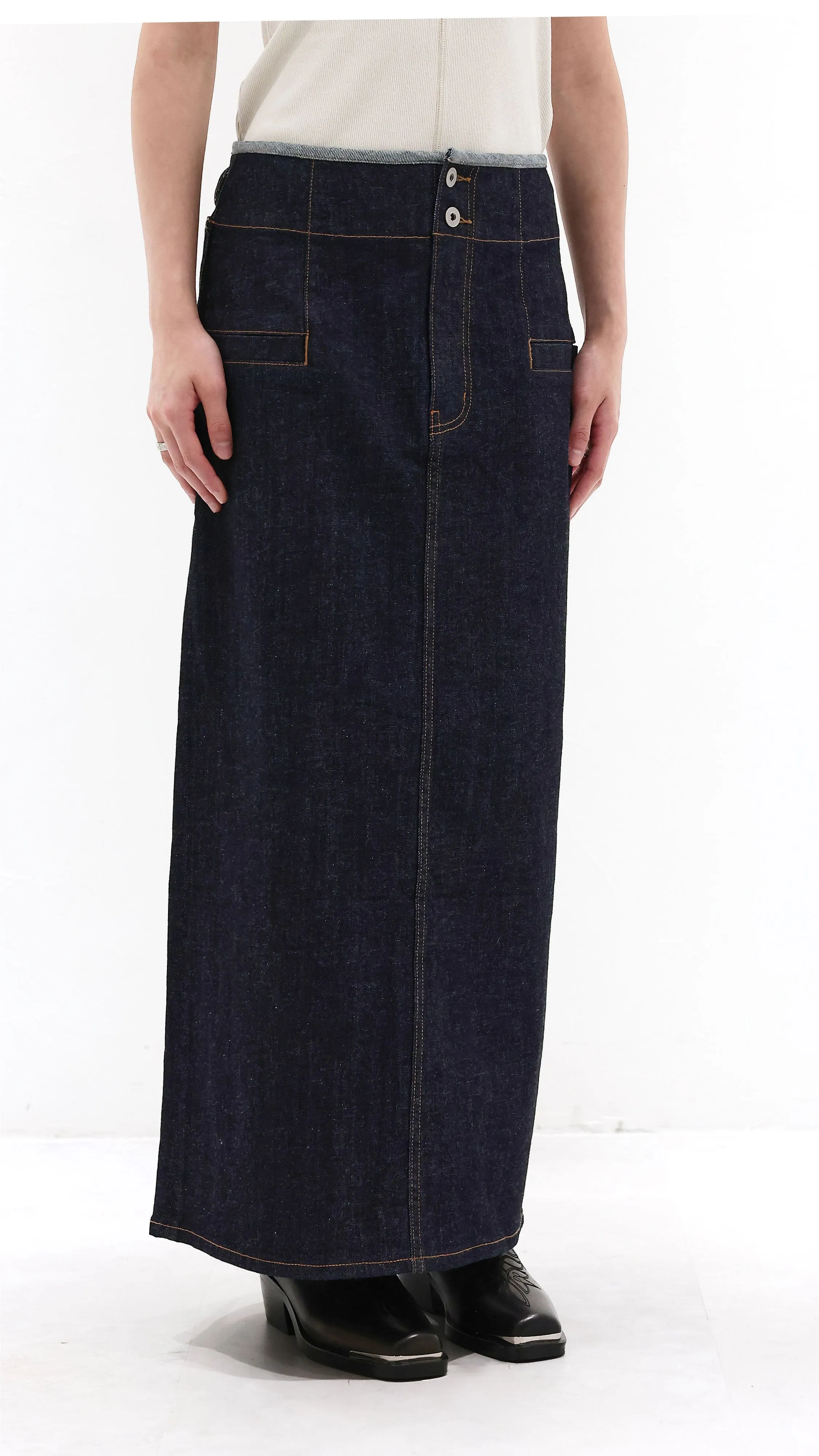 Biodegradable Fabric Anti Static Lining Denim Skirt