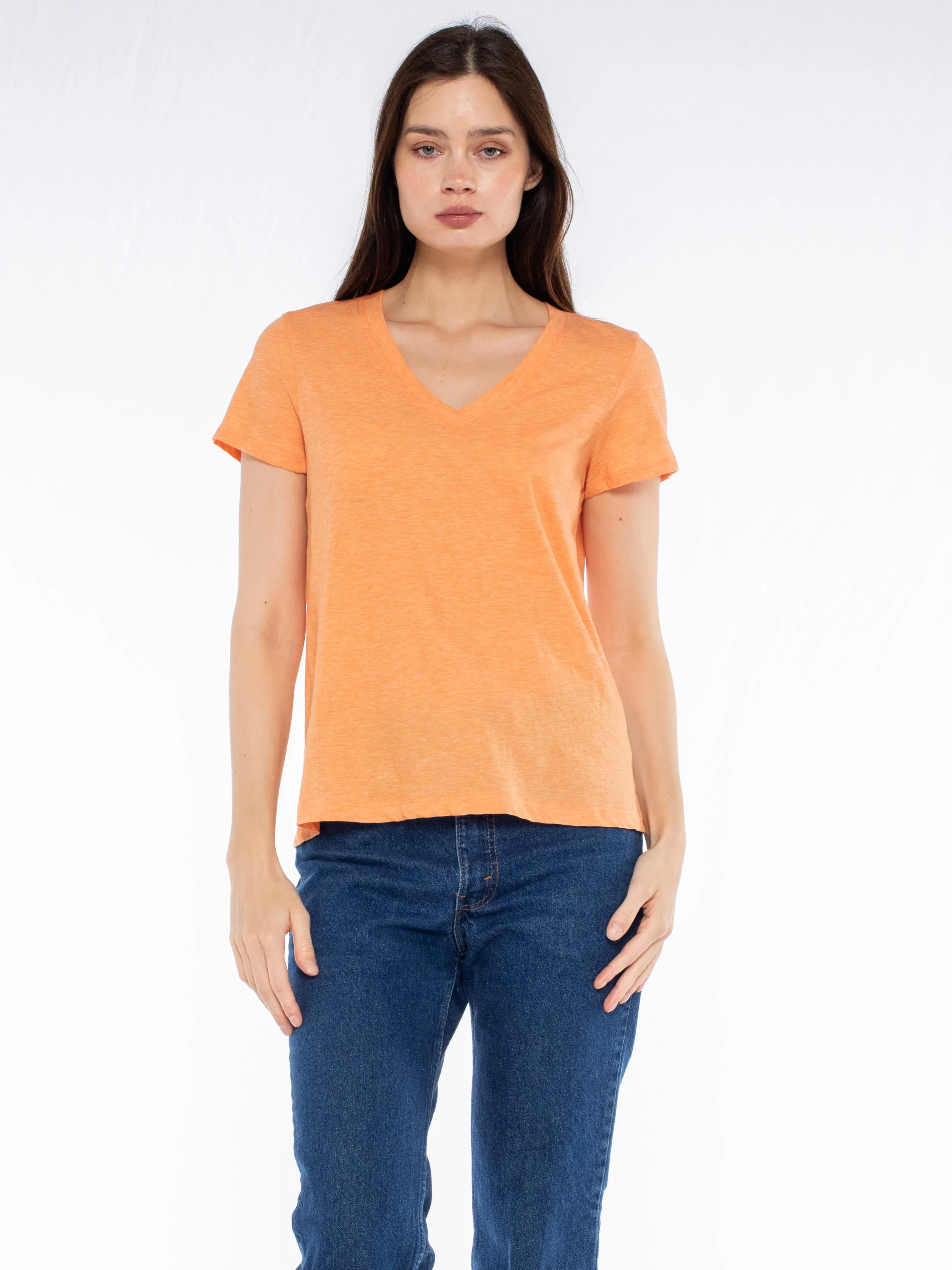 GridTexture Sunset Scene Deep V-Neck Baby Fit Tee