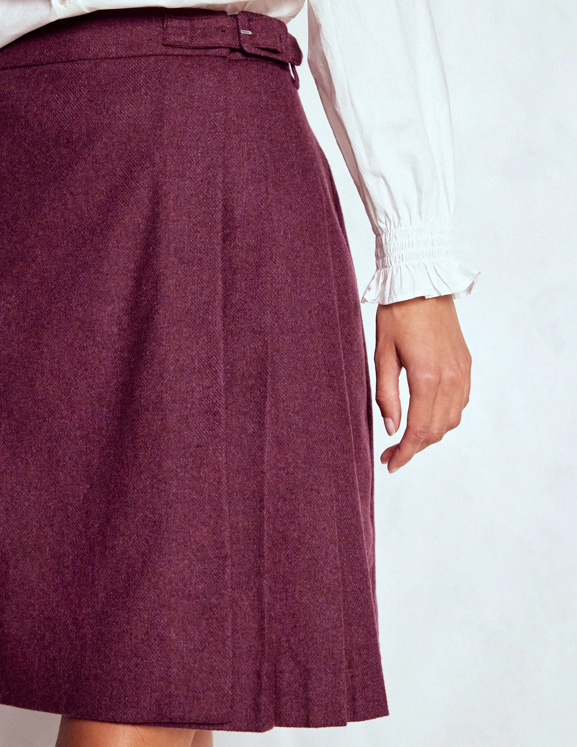 Helen Wool Kilt Skirt-Purple Herringbone Ombre effect Cultural Event