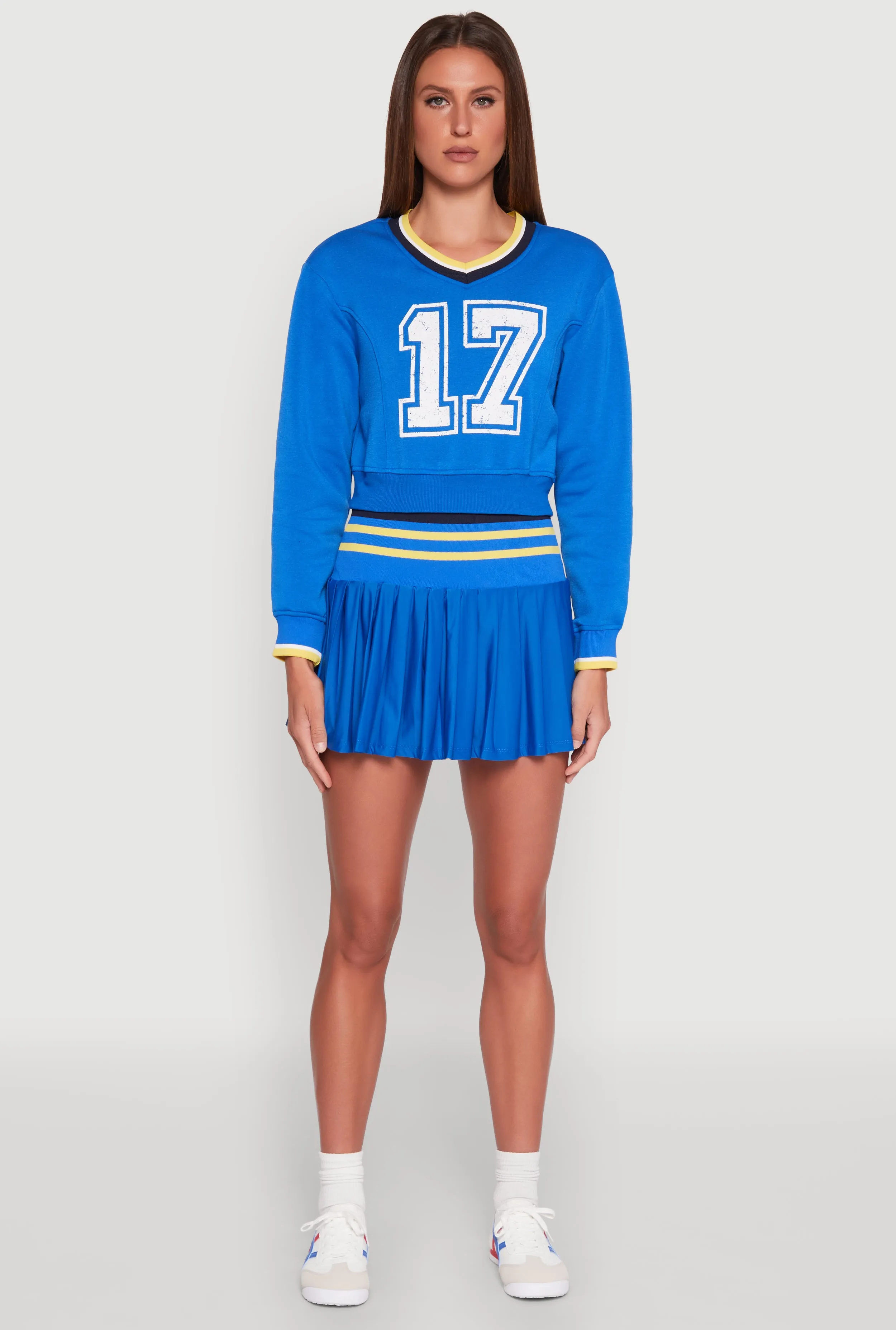 Varsity Stripe Waistband Tennis Skirt Subtle Detail Soft Texture