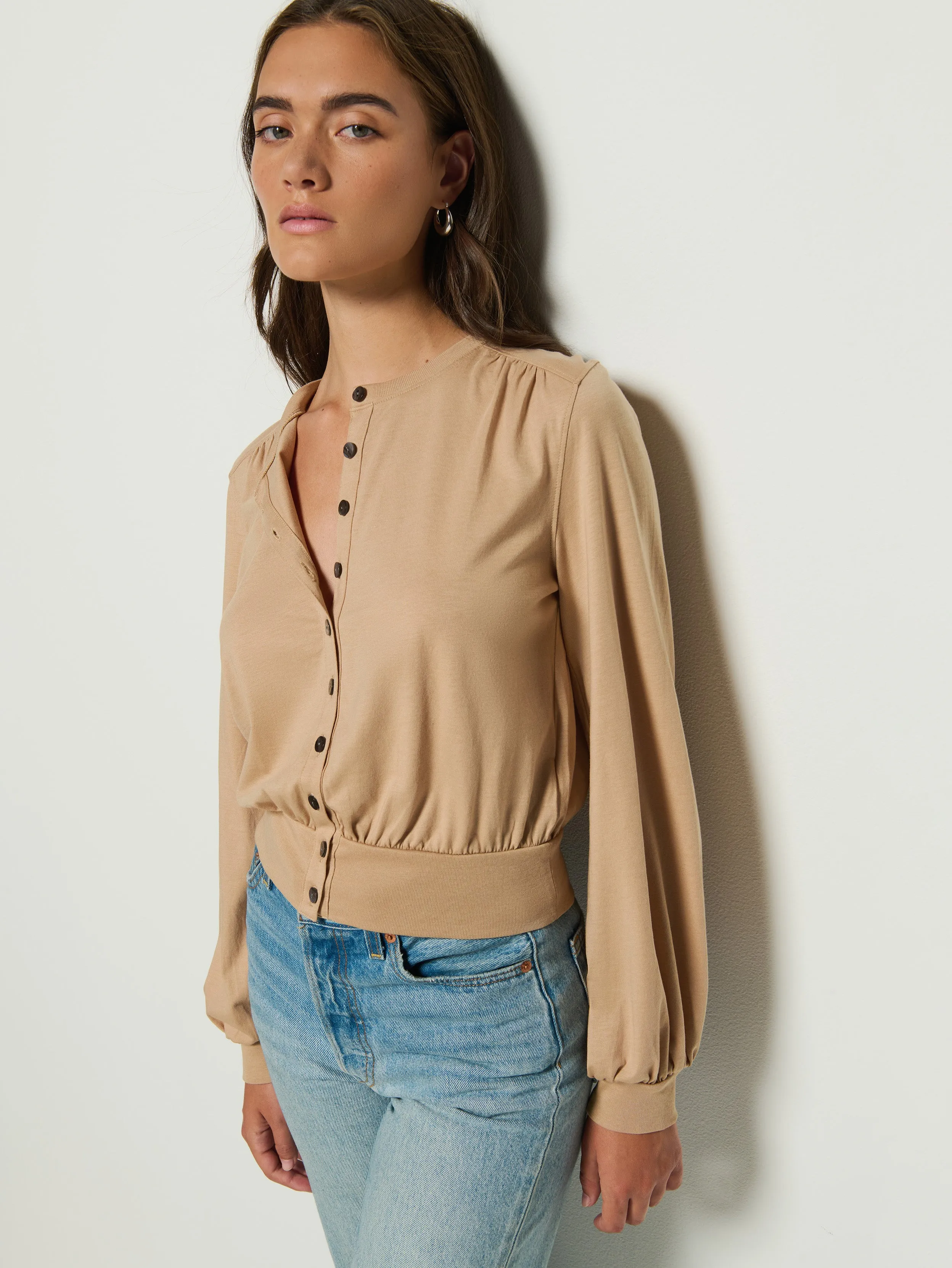 GridTexture Olive Blouse