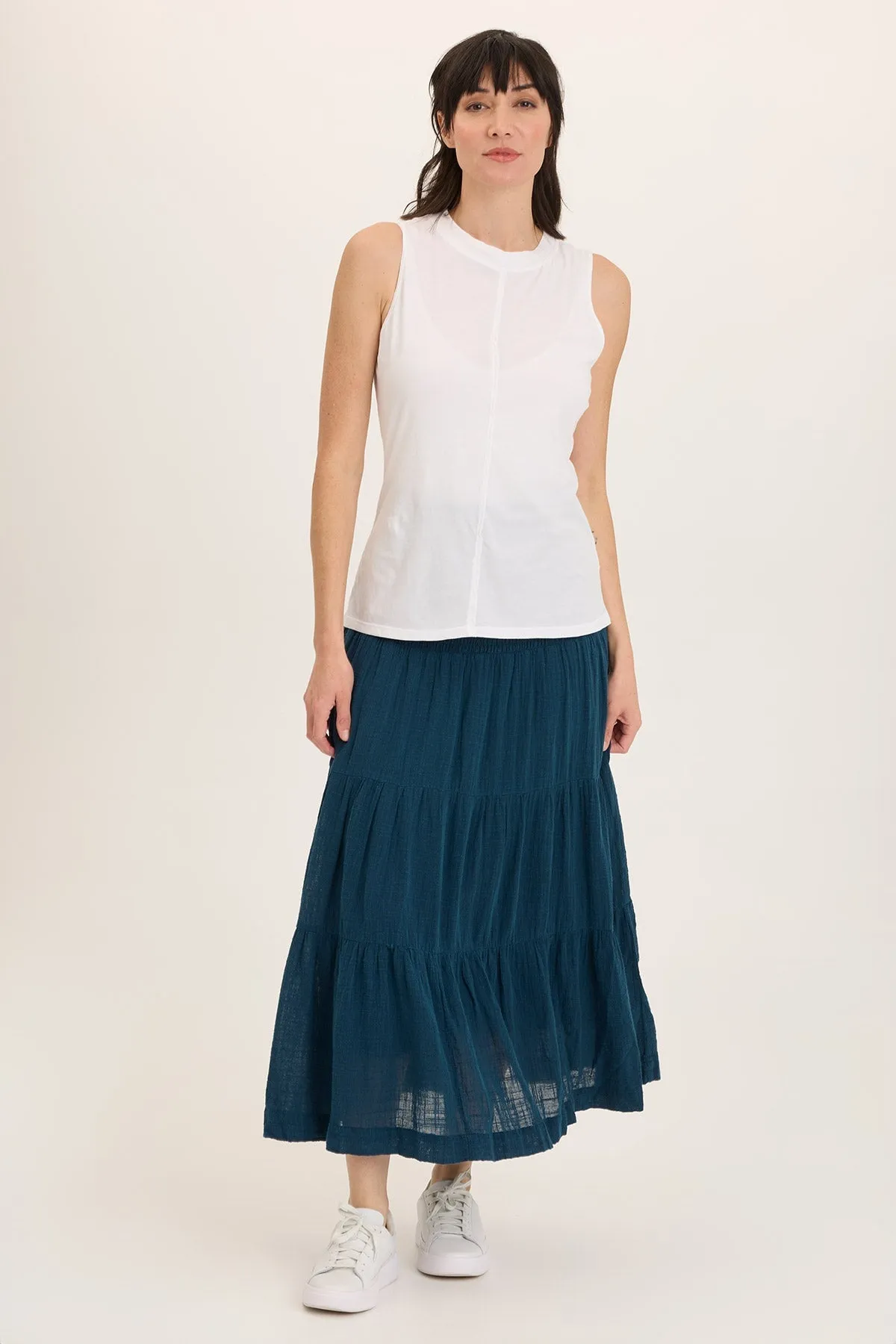Paigene Gauze Tiered Skirt Magic Glow QuickDry Technology