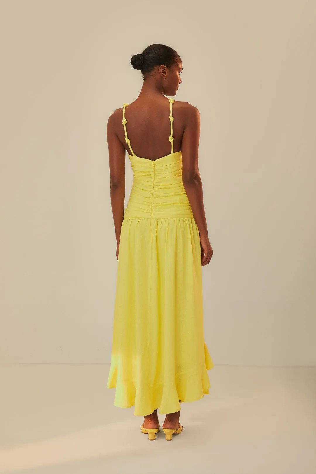 Yellow Cross Over Maxi Dress Morning Glow