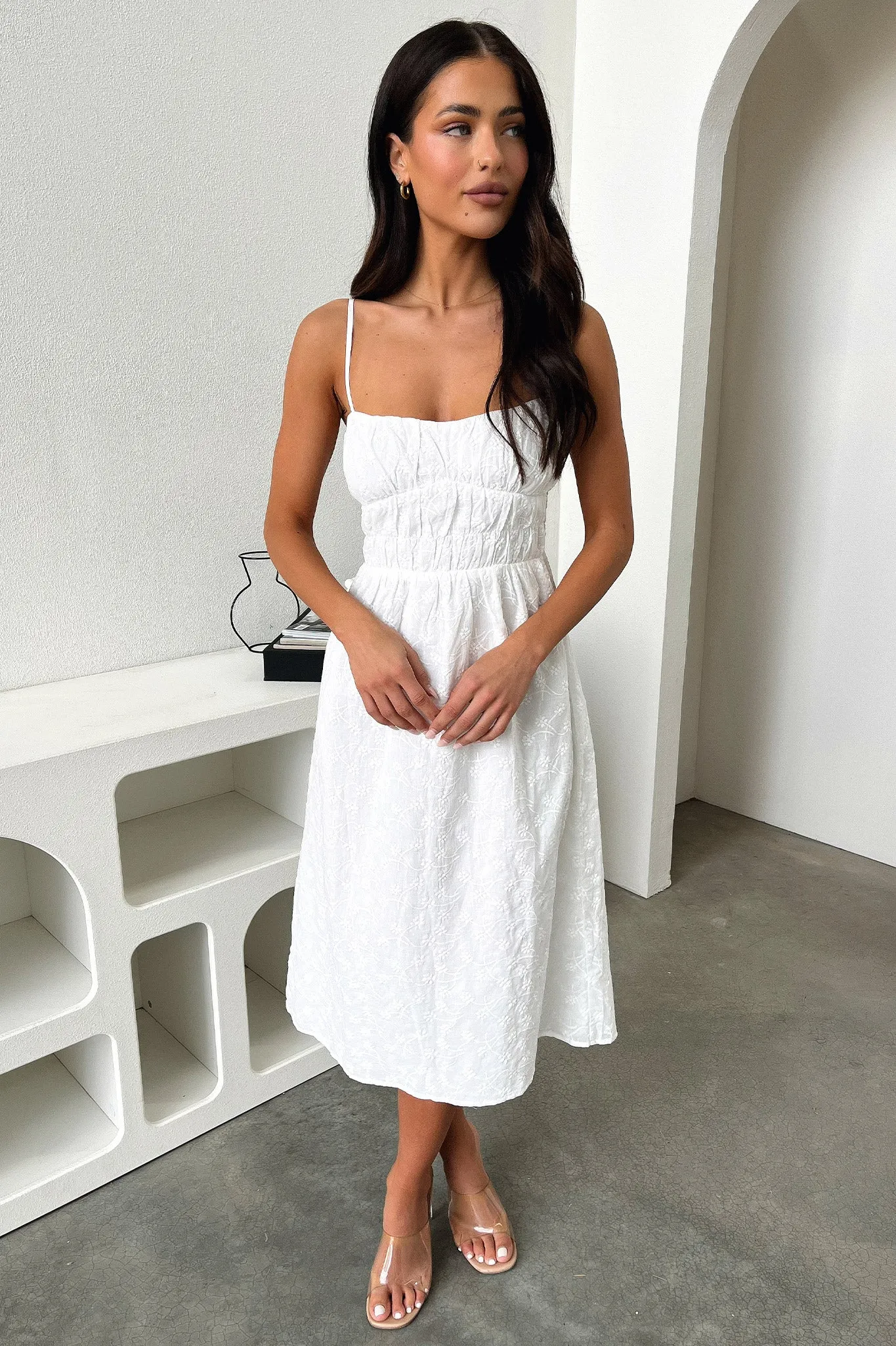 Urban Ease Mik Midi Dress - White