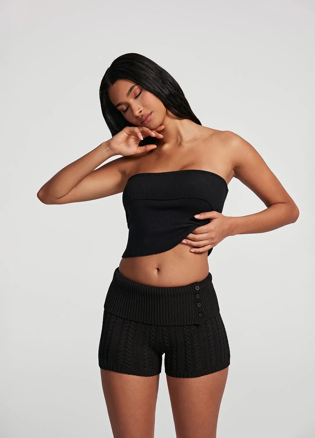 Cable Knit Micro Shorts Athletic Shorts Breathable Design