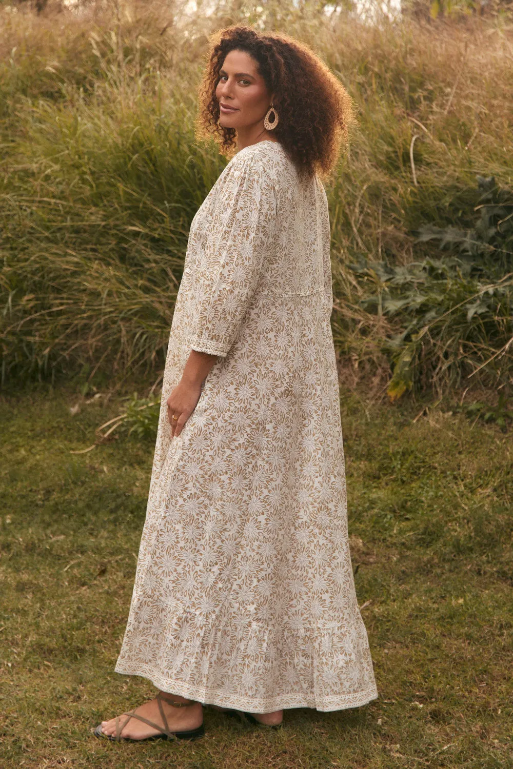 Bonnie Umbrella Dress in Savanna Tower View Mustard Pop