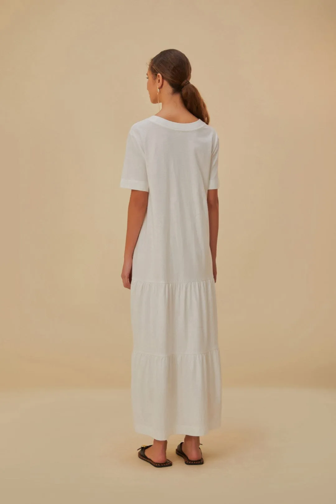 Turquoise Glow Light and airy dress White Natureza Organic Cotton Maxi Dress