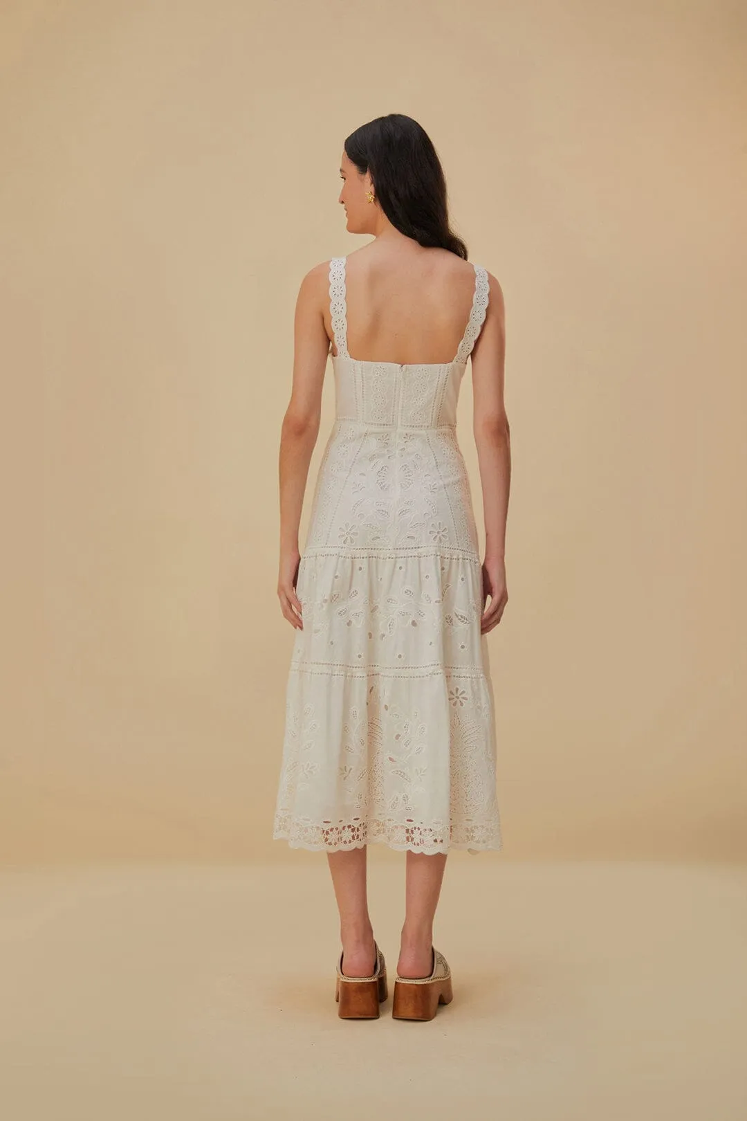 White Richelieu Sleeveless Midi Dress Ruby Shine Easy Match