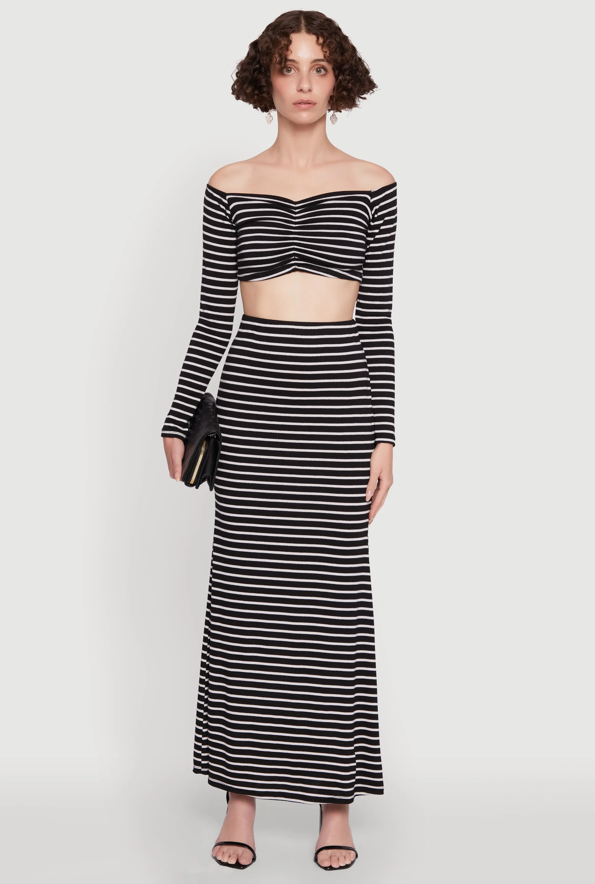 Chill Vibe Chic Striped High Waisted Maxi Skirt