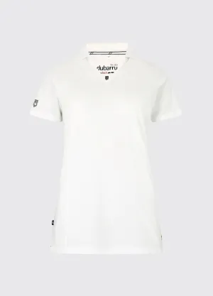 Seville Women's V-neck Polo - White DoubleLayerReinforcement Glass Fit