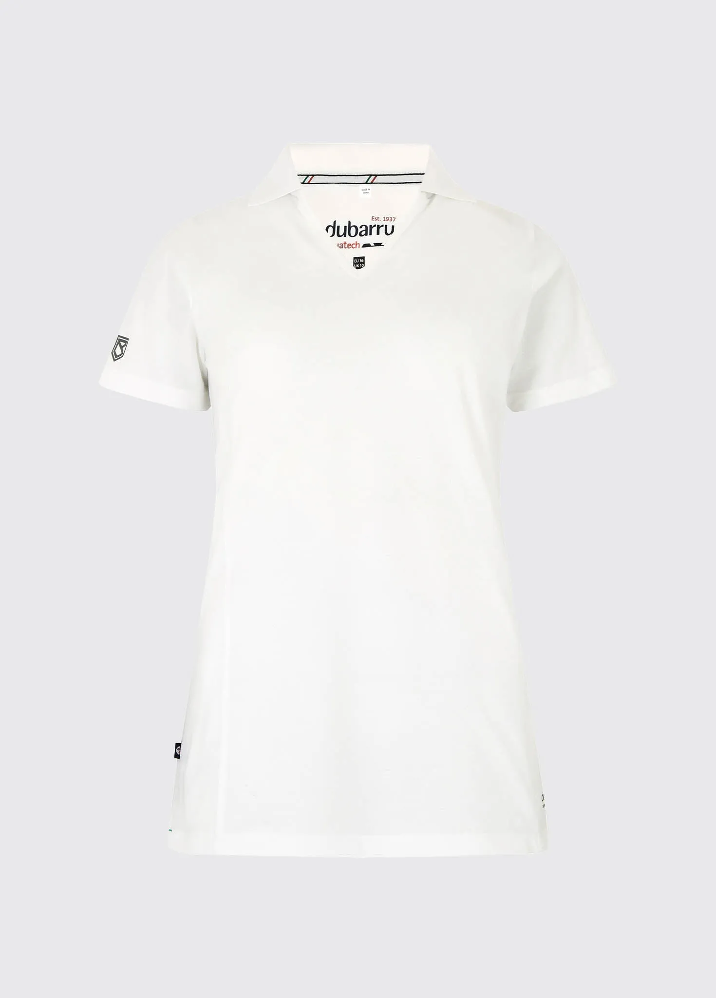Seville Women's V-neck Polo - White DoubleLayerReinforcement Glass Fit