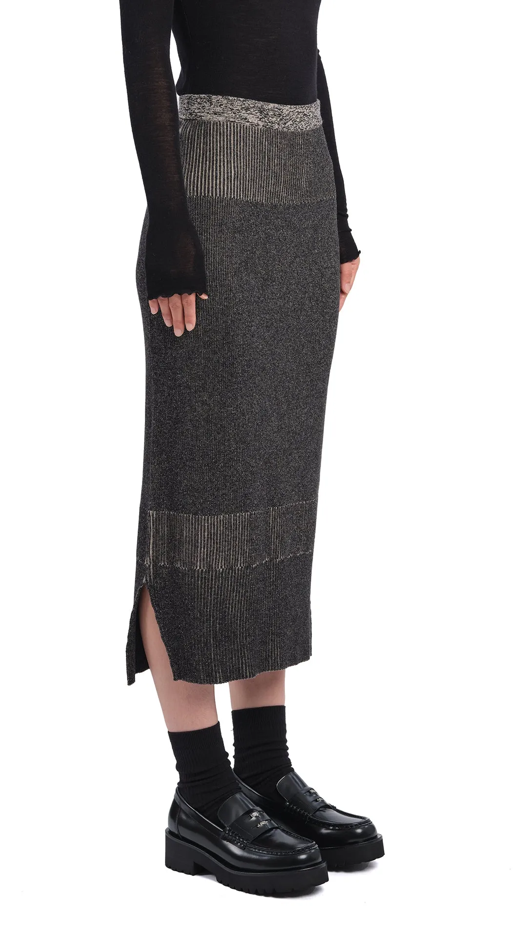 Knitted Two Tone Pencil Skirt Global Inspiration