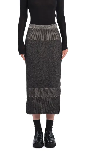 Creative Layering Simple Flow Knitted Two Tone Pencil Skirt