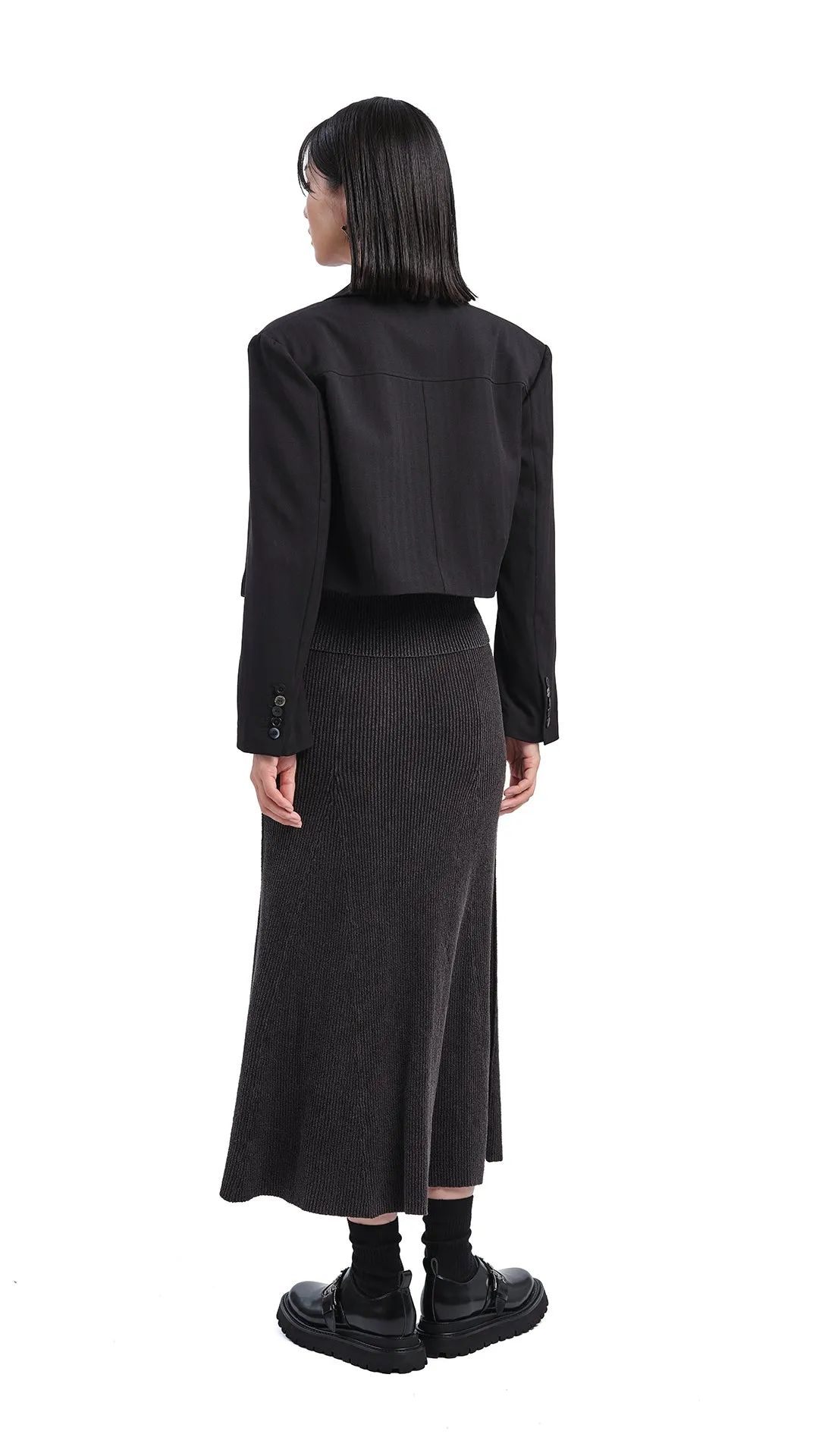 Clean Outfit smooth zipper Soil Knit Fish Tail Skirt