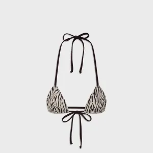 No Ride Up Design Frankies Bikinis Coastal Top - Zebra Print