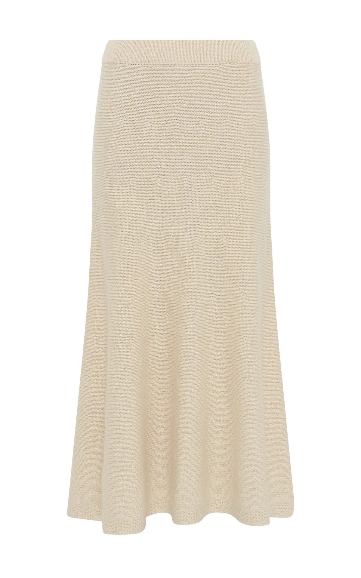 Titan Knit Midi Skirt in Ivory Cashmere QuickDryMaterial