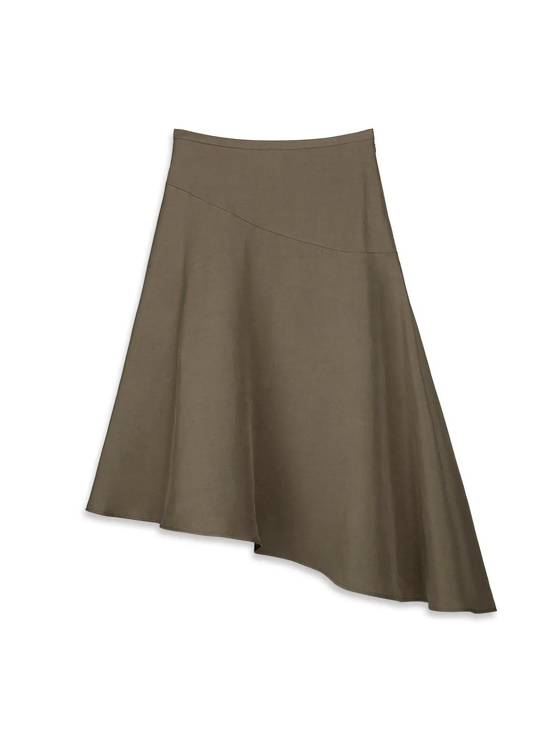 Clean Outfit Asymmetric Hem Flare Skirt