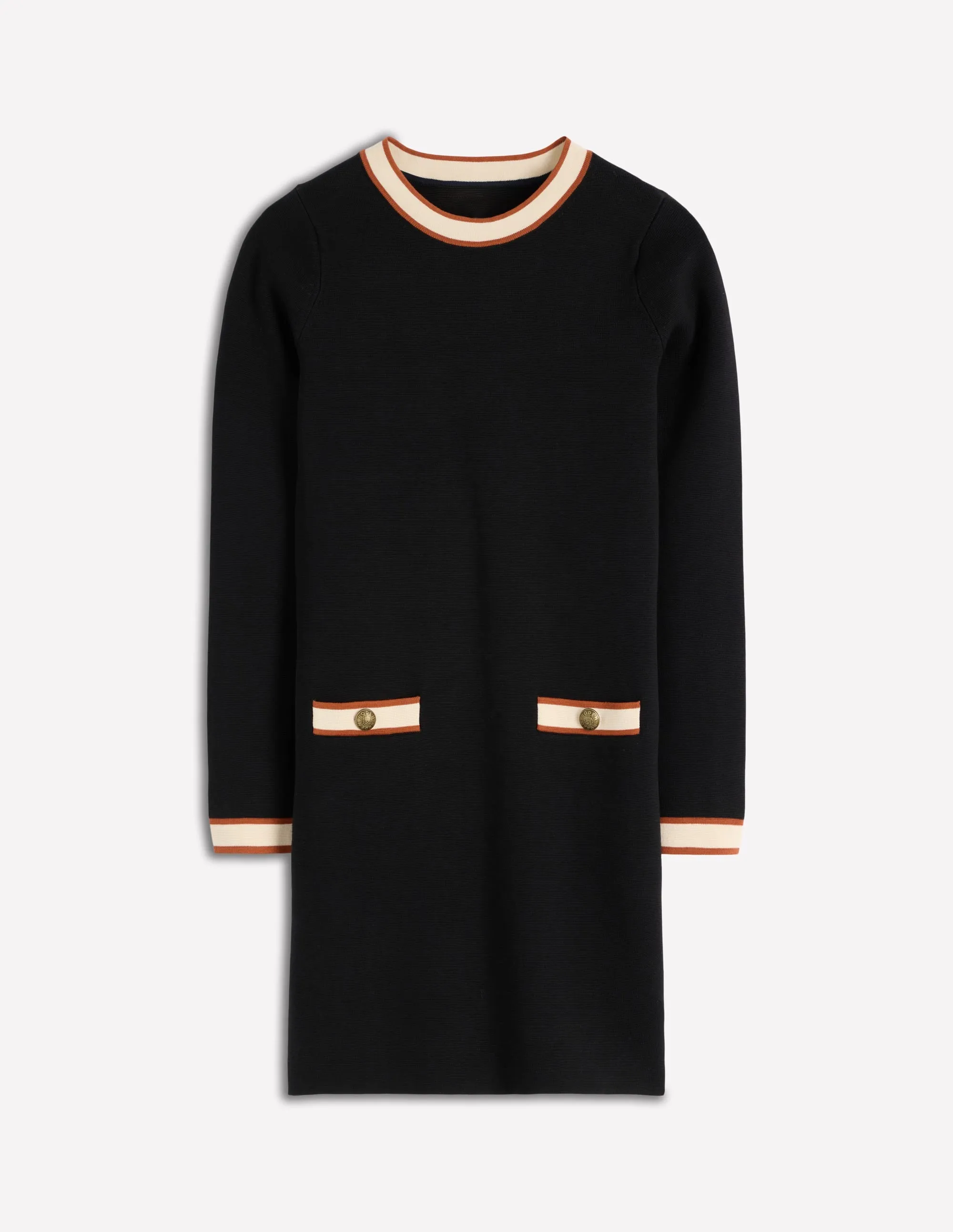 Secure fastening Holly Knitted Shift Dress-Black