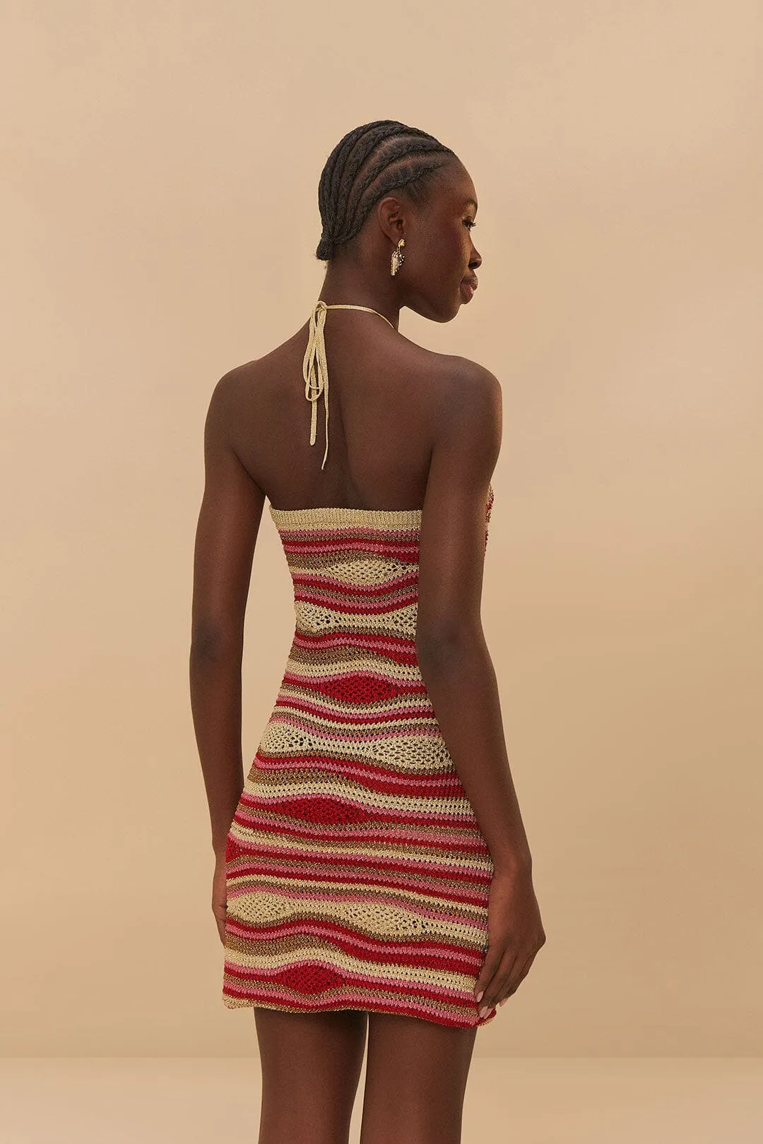 Easy-to-wear mini gown Mixed Waves Sleeveless Knit Mini Dress