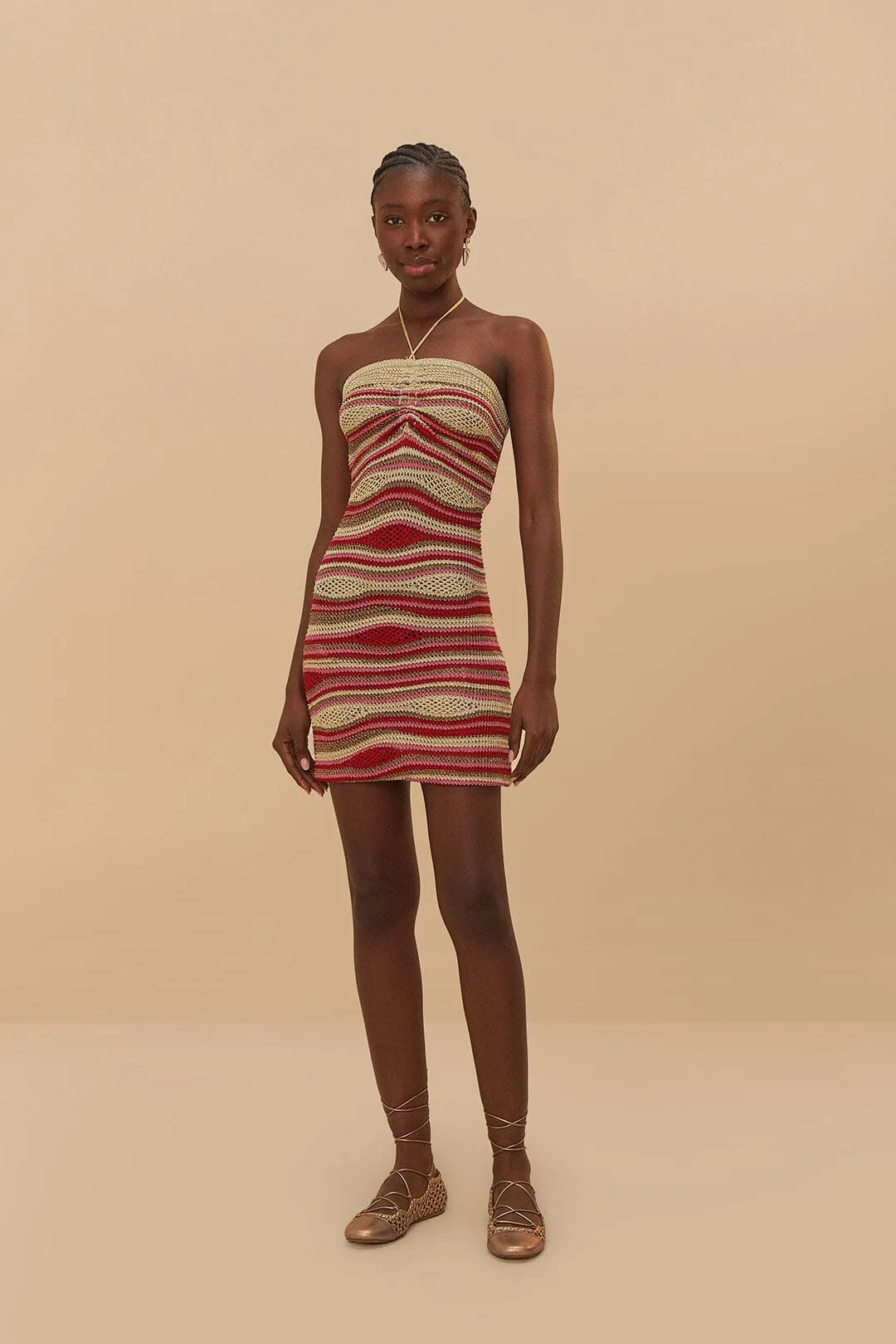Mixed Waves Sleeveless Knit Mini Dress Walk Light Youth Flair