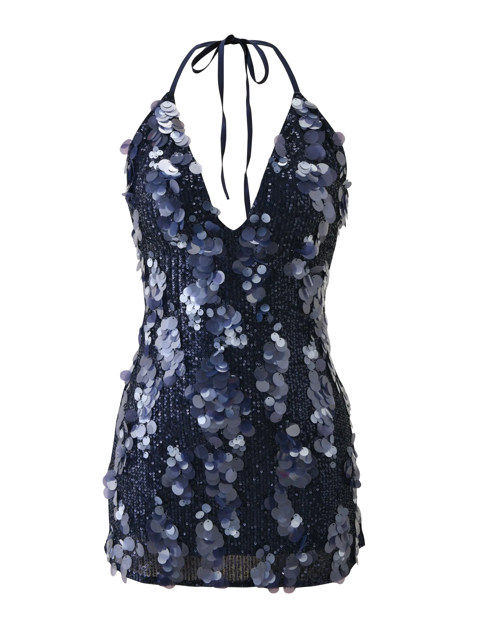 Flirty off-the-shoulder mini ZANA MINI DRESS - NAVY SEQUIN