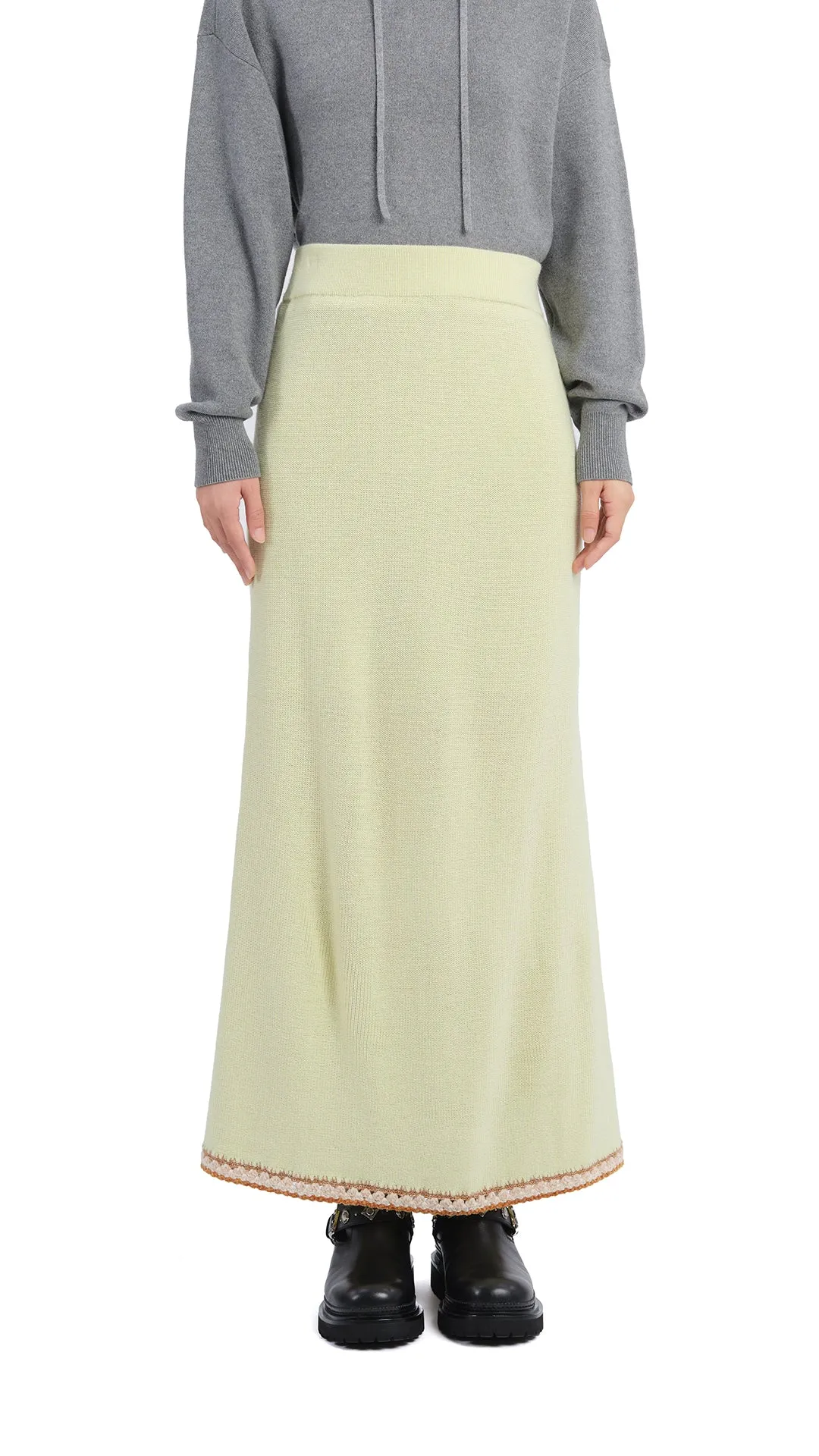 Crochet Trims Pencil Skirt Personality Style Refined Sophistication