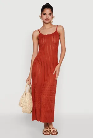 Off Shoulder The flattering cut of this dress creates a polished appearance without being overly fussy Madden Girl Pointelle Knit Cami Maxi Dress